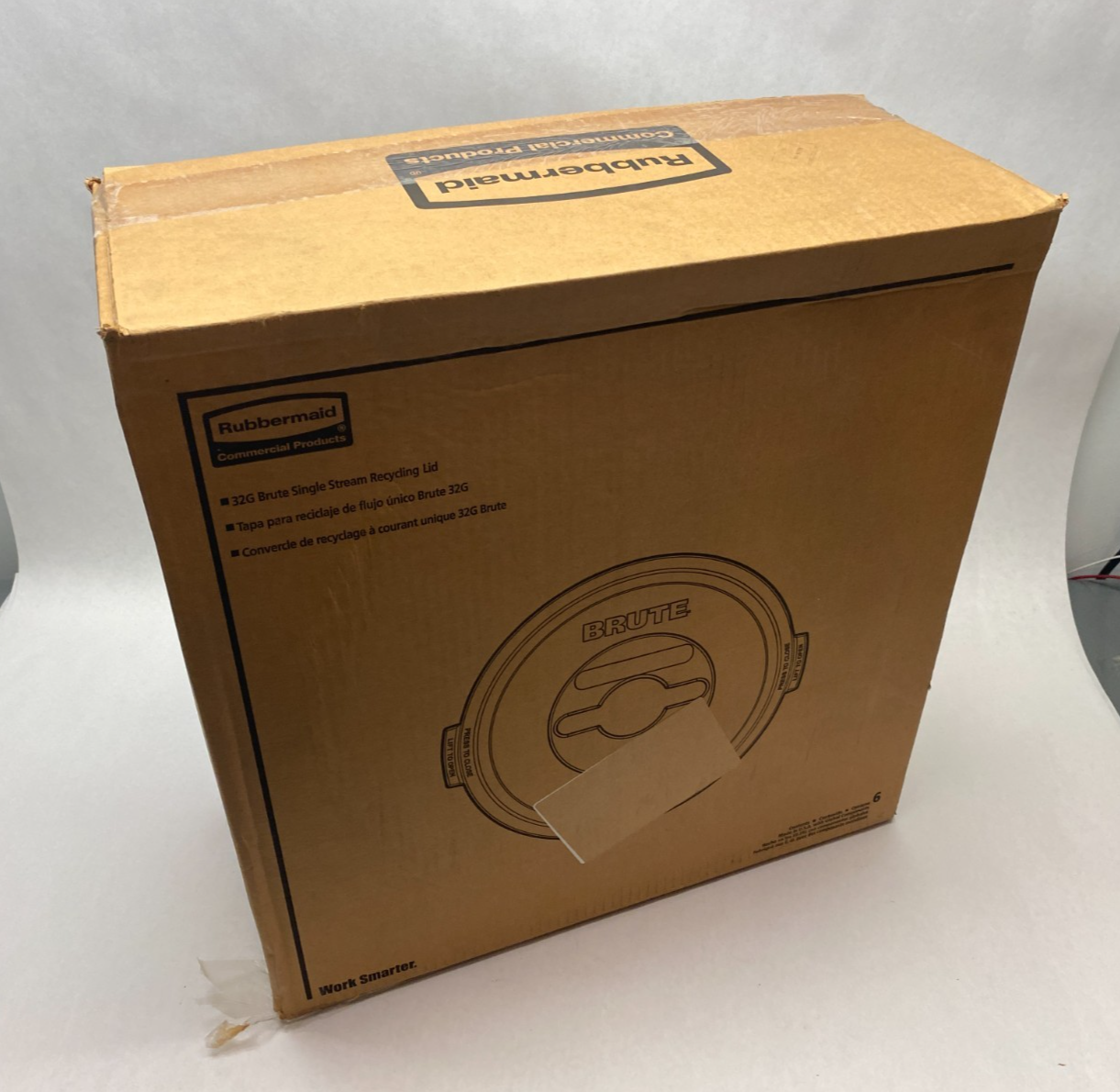 H-7240G | Uline 32gal Brute Recycling Lids Green BOX OF 6 - New - Maverick Industrial Sales