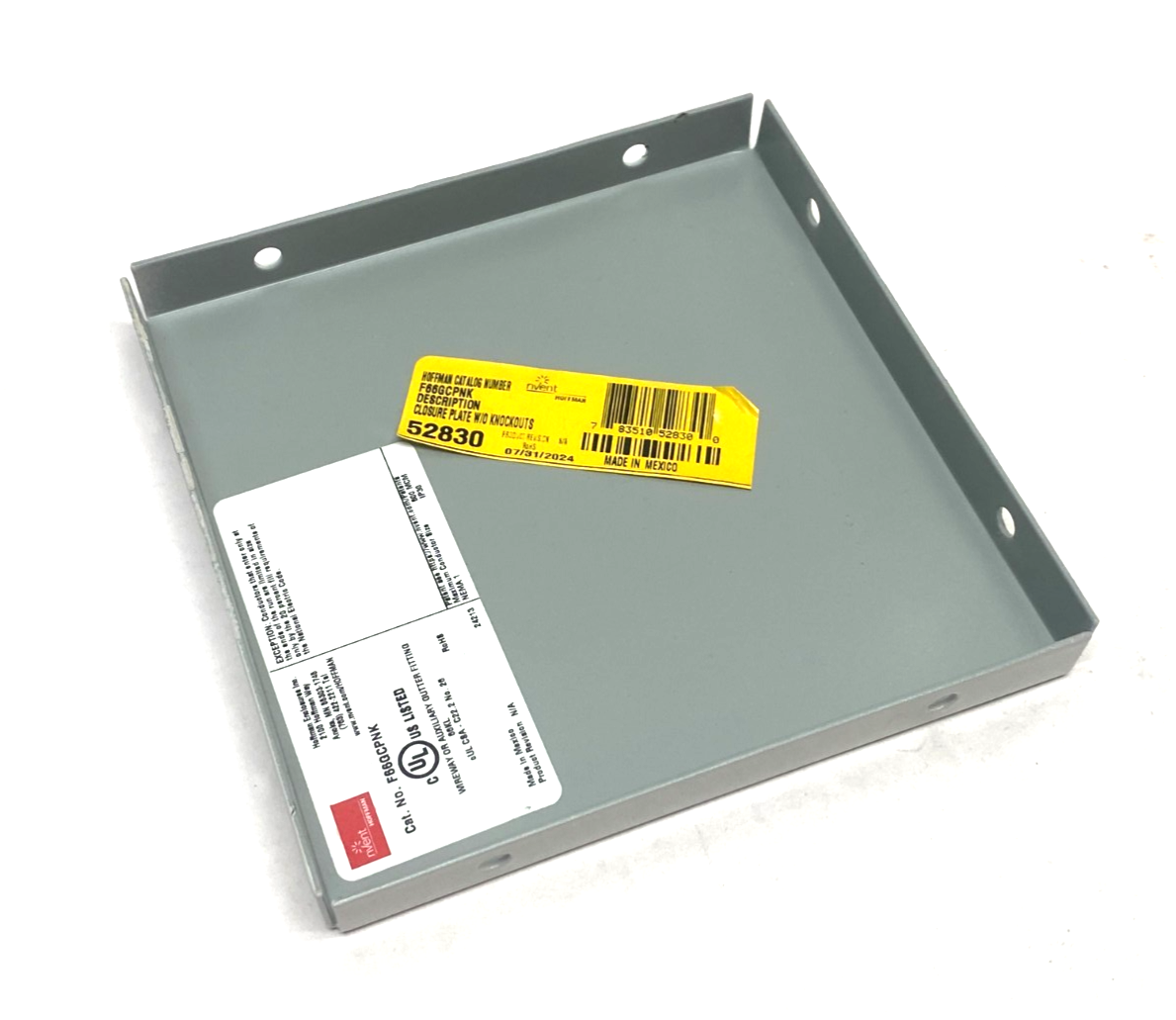 F66GCPNK | Hoffman nVent Closure Plate w/o Knockouts PAINTED WHITE 52830 - New – Open box - Maverick Industrial Sales