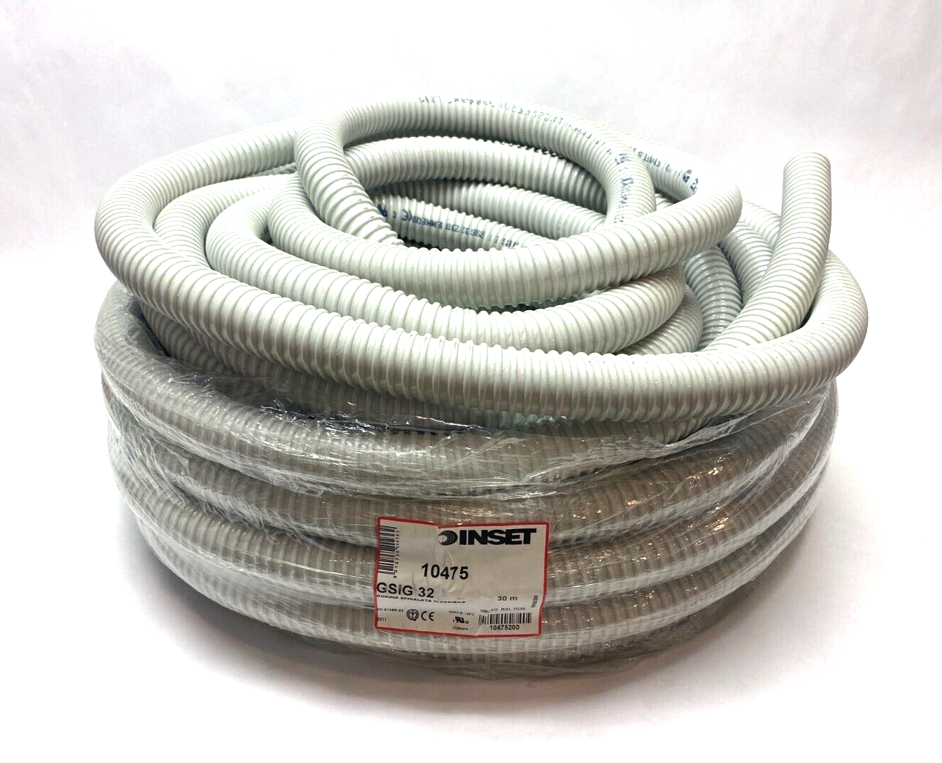 Inset 10475 Flexible Spiral Conduit Sheath Gray 32mm Dia 98ft Length GSIG32 - Maverick Industrial Sales