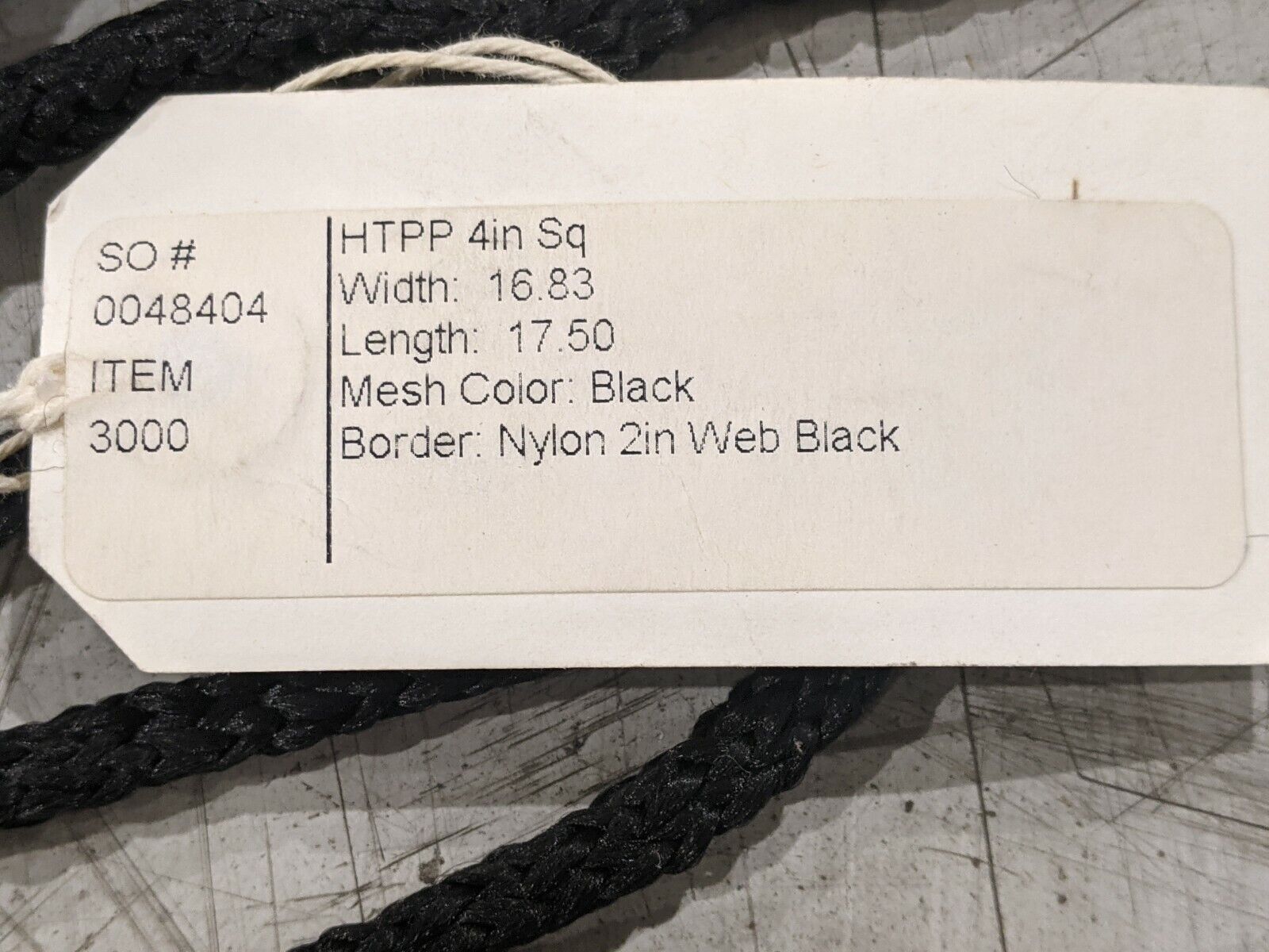InCord M3000BK Knotless Netting 4" Square Holes 2" Web Border 17.5ft x 16.83ft - Maverick Industrial Sales