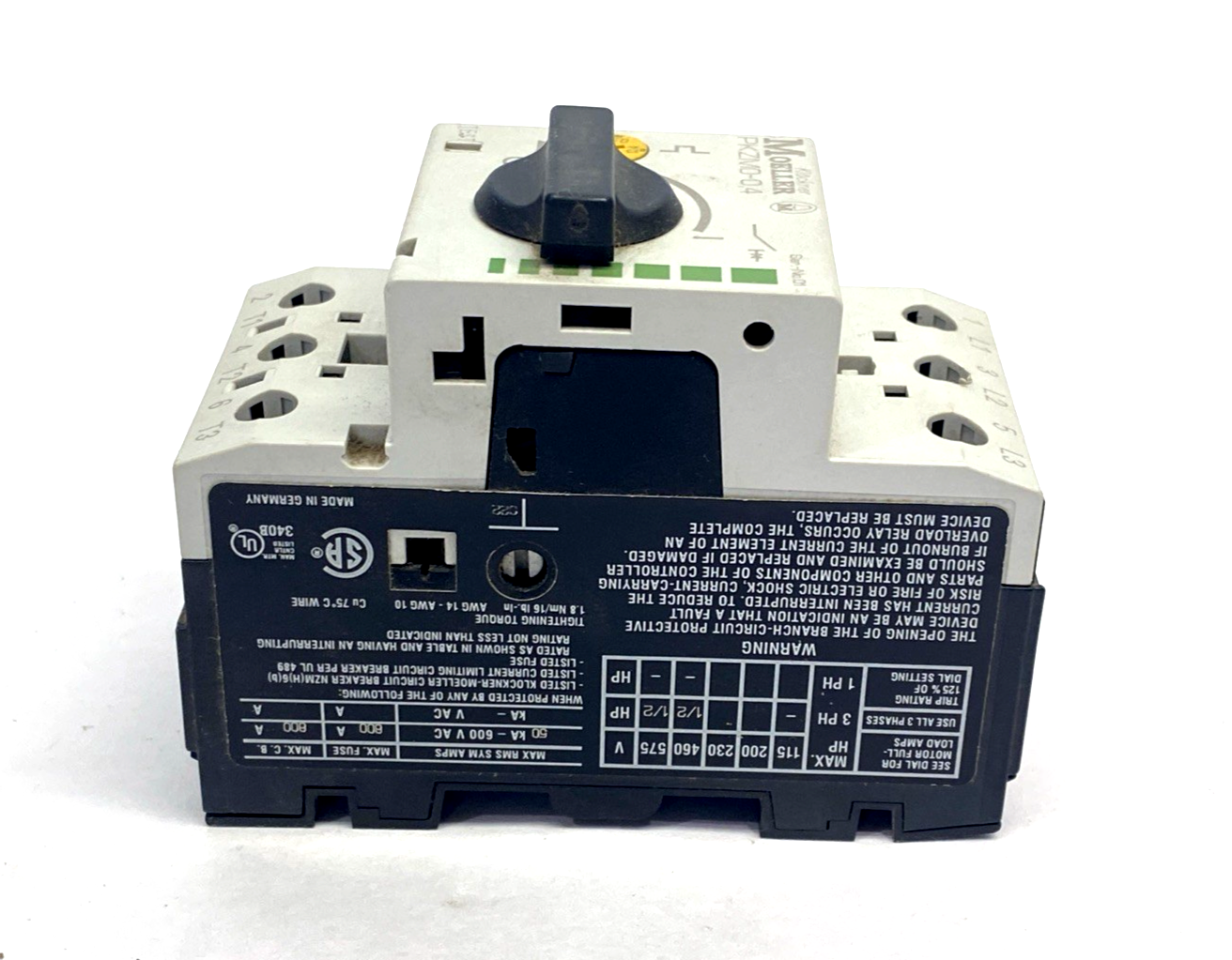Moeller PKZM0-0.4 Motor Control Circuit Breaker 0.25A - 0.4A PKZM0-0,4 - Maverick Industrial Sales
