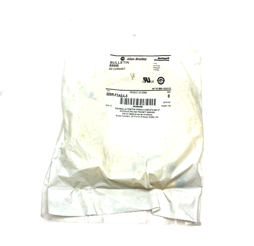 Allen Bradley 889R-F3AEA-2 Ser. B Straight AC Micro Cordset 3-Pin Female, 2m - Maverick Industrial Sales