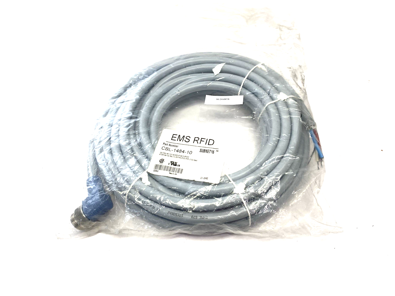 EMS Datalogic CBL-1484-10 SUBNET16 Single Ended RFID Connection Cable - Maverick Industrial Sales