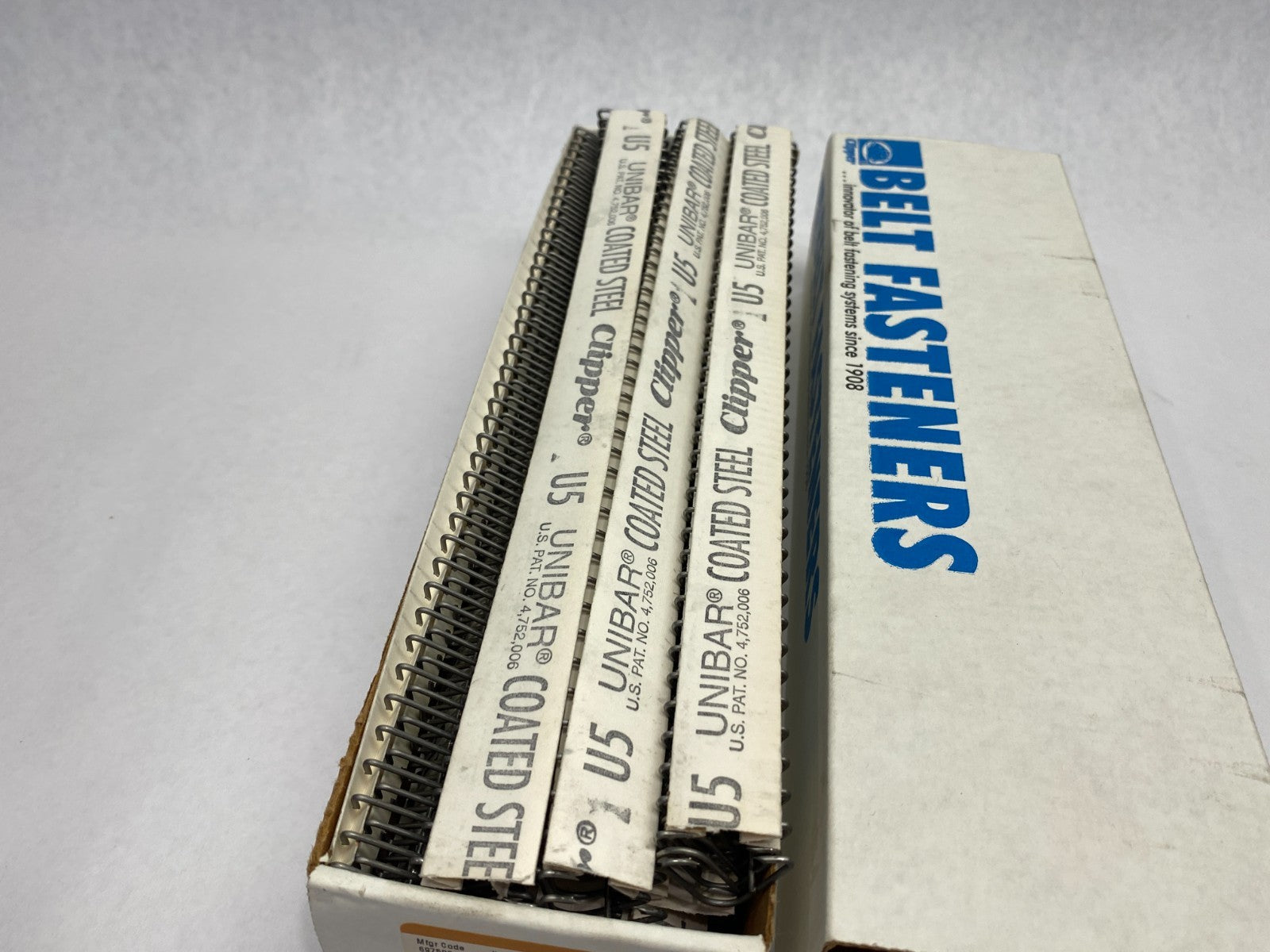 Clipper 01301 Belt Fasteners Unibar 12" Coated Steel Belt Hooks PKG OF 12 - Maverick Industrial Sales