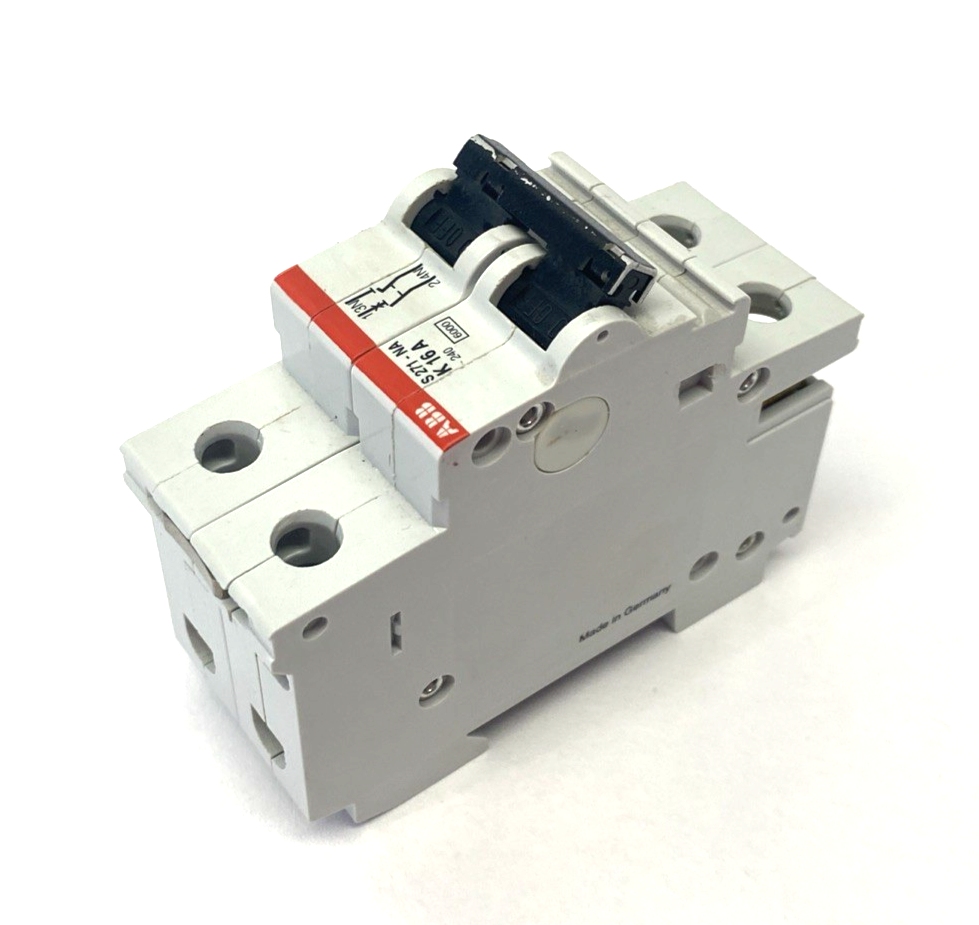 S271-NA K16 A | ABB Miniature Circuit Breaker 2-Pole DIN Rail Mount - Used - Maverick Industrial Sales