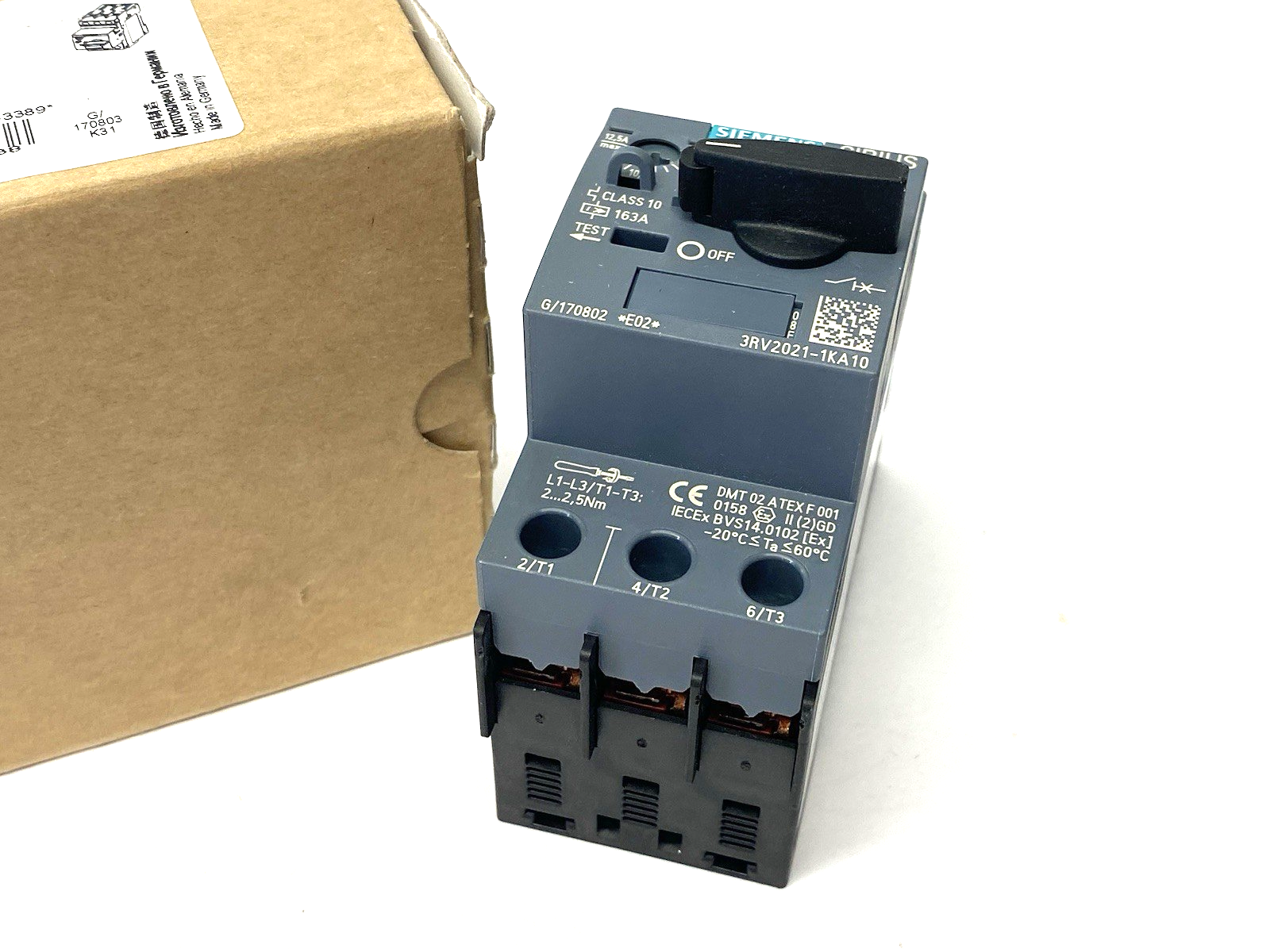 Siemens 3RV2021-1KA10 Circuit breaker Size S0 for Motor Protection 12.5A - Maverick Industrial Sales