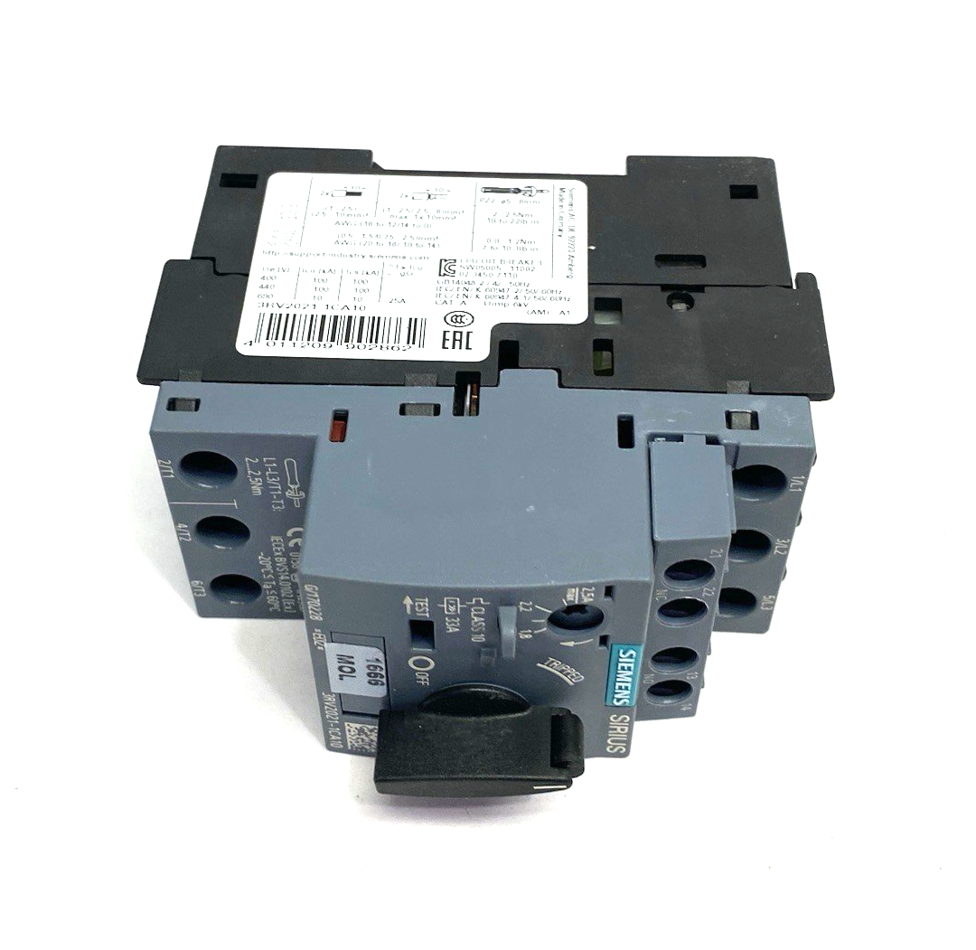 Siemens 3RV2021-1CA10 SIRIUS Motor Protection Circuit Breaker Size S00 - Maverick Industrial Sales