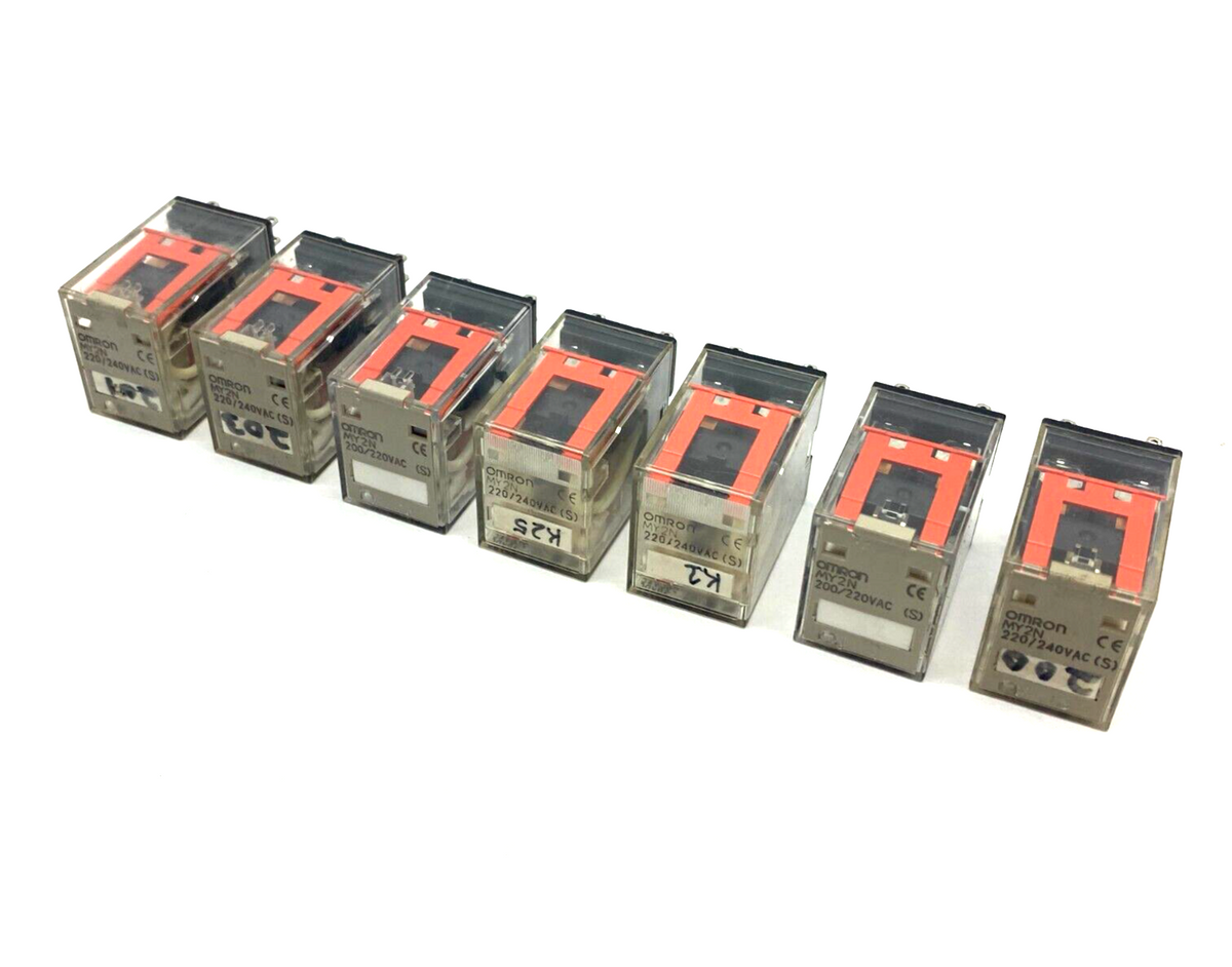 MY2N | Omron Universal Relay 200/240VAC LOT OF 7 - Used - Maverick Industrial Sales