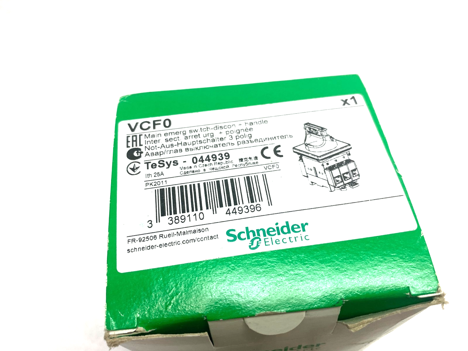 Schneider Electric VCF0 TeSys Vario Emergency Disconnect Switch NO HANDLE - Maverick Industrial Sales