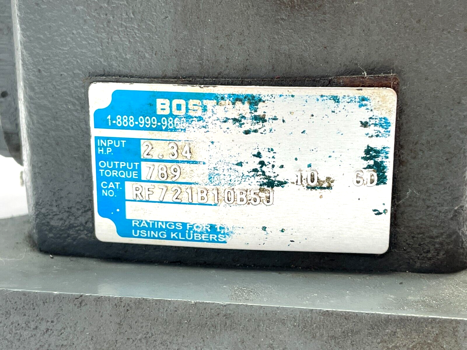 Boston Gear RF721B10B5J Speed Reducer 2.34HP 10:1 Ratio 5/8" Input 1" Output - Maverick Industrial Sales