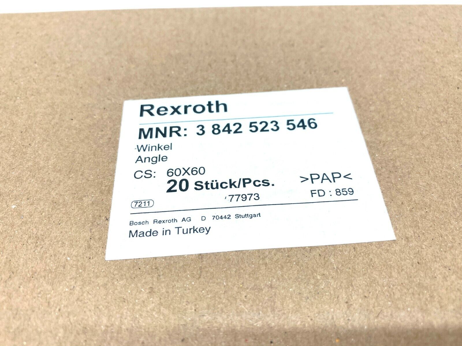 Bosch Rexroth 3842523546 Die-Cast Aluminum 60x60 Gusset LOT OF 20 - Maverick Industrial Sales
