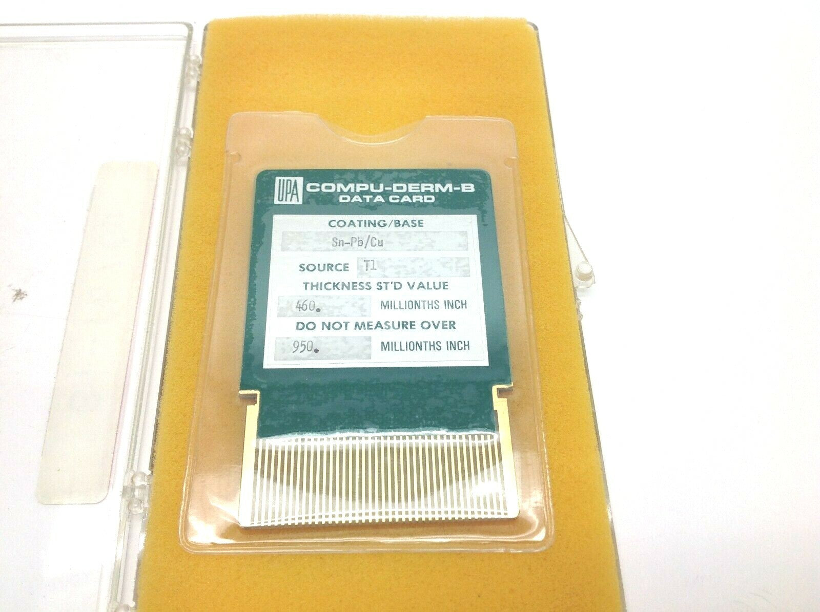 UPA Compu-Derm-B Data Card Sn-Pb/Cu Coating Base 460. Millionths - Used - Maverick Industrial Sales