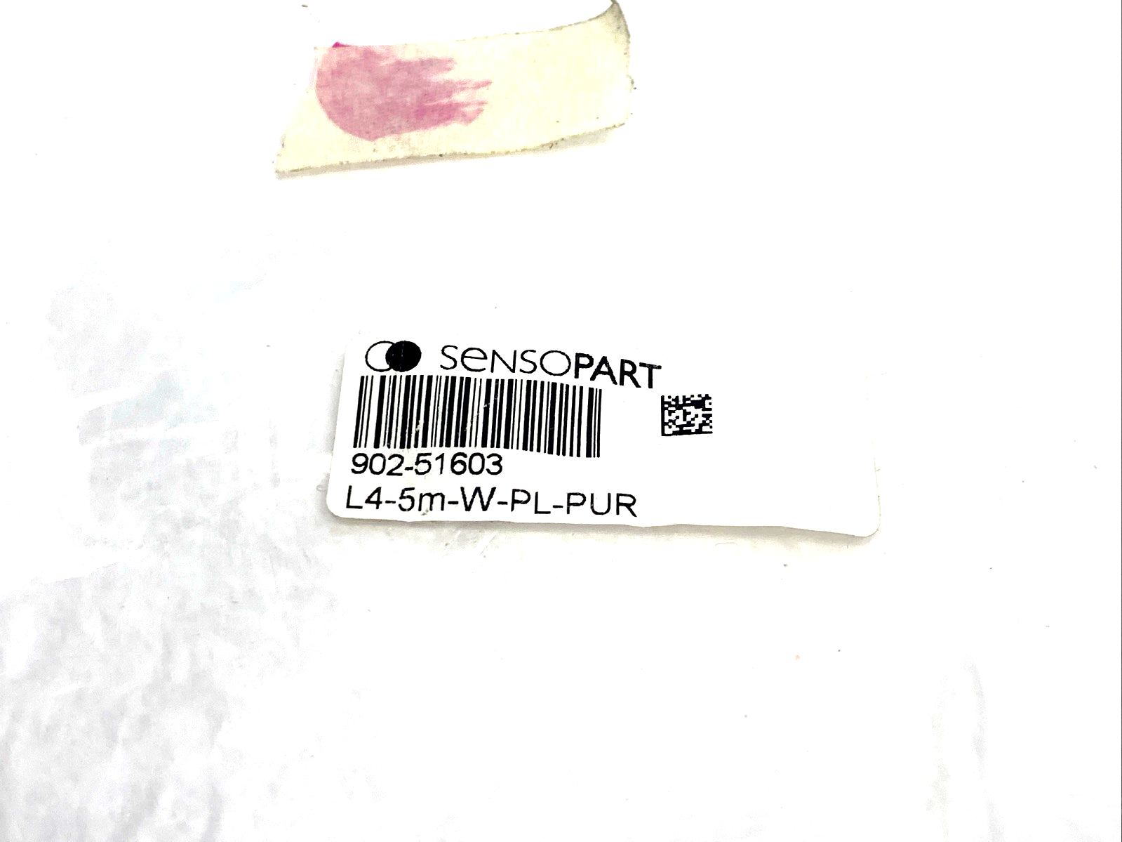 902-51603 | SensoPart Cordset M12 Angle 4-Pin Female 5m L4-5M-W-PL-PUR - New – Open box - Maverick Industrial Sales