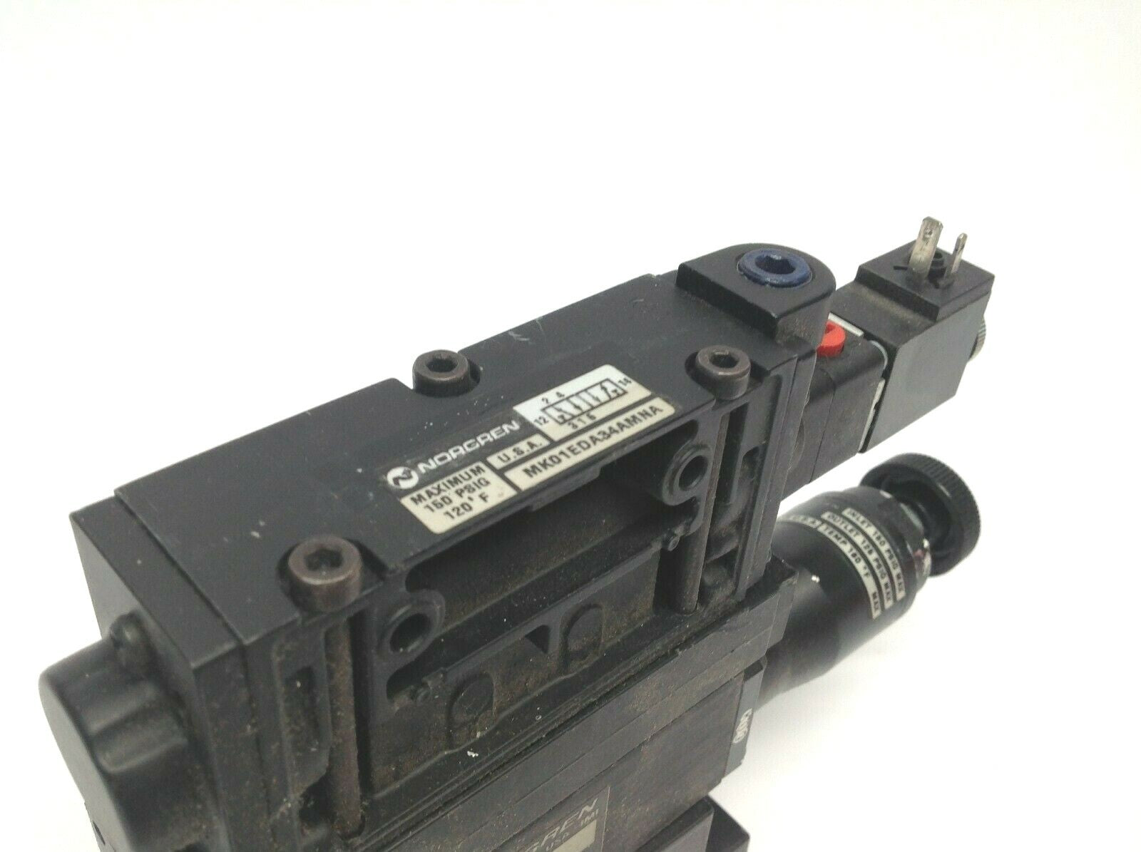Norgren MK01EDA34AMNA Pneumatic Solenoid w/ RMK00RKXLGS0A Regulator Valve - Maverick Industrial Sales