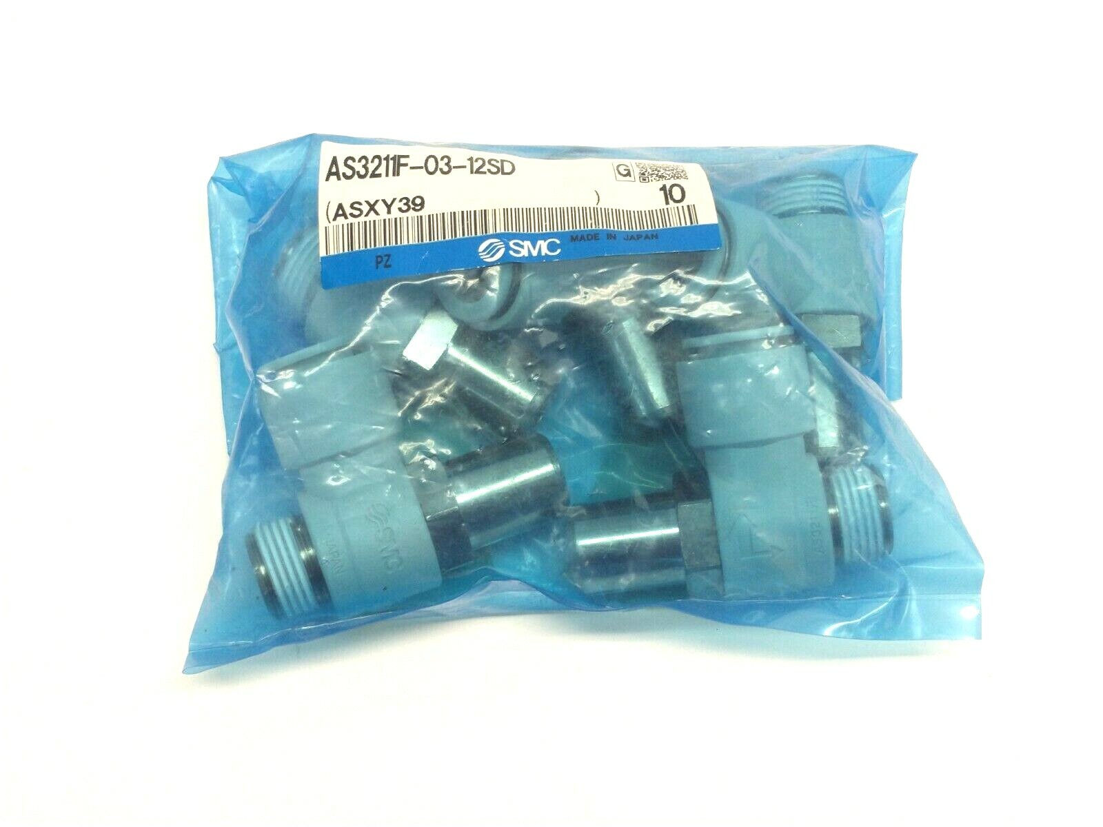 SMC AS3211F-03-12SD Tamper Proof Flow Control Fitting 3/8" Port LOT OF 5 - Maverick Industrial Sales