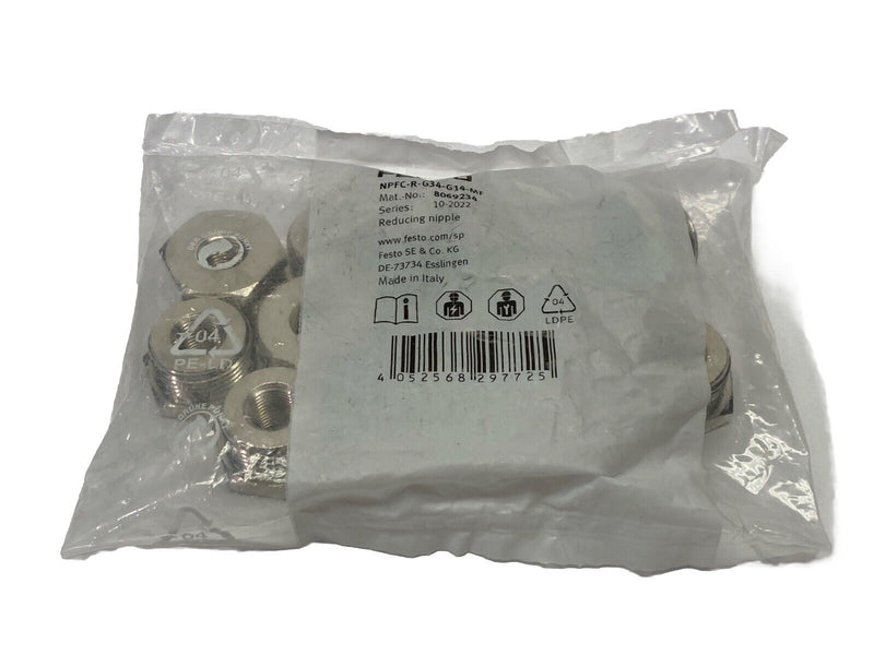 Festo NPFC-R-G34-G14-MF Reducing Nipple G3/4 - G1/4 8069234 PKG OF 10 - Maverick Industrial Sales