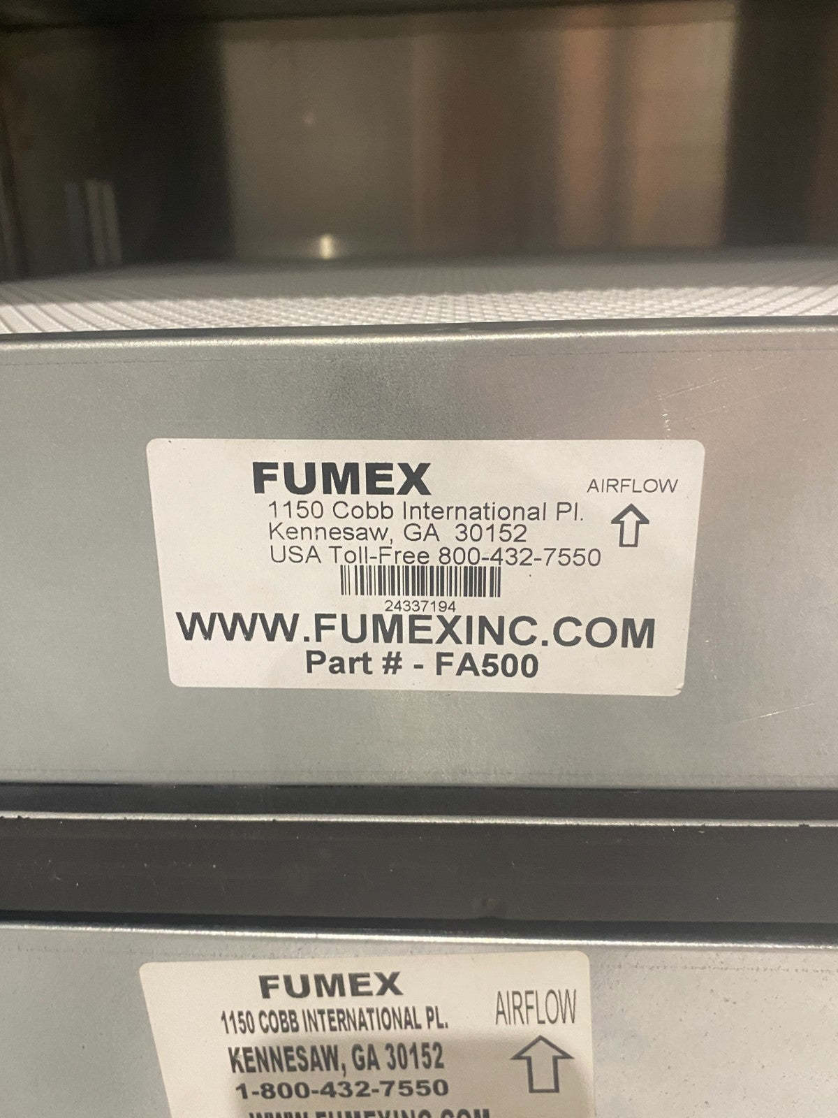 Fumex GS3-500 Air Filtration Fume Extractor Unit USED FILTERS, MISSING ONE WHEEL - Maverick Industrial Sales