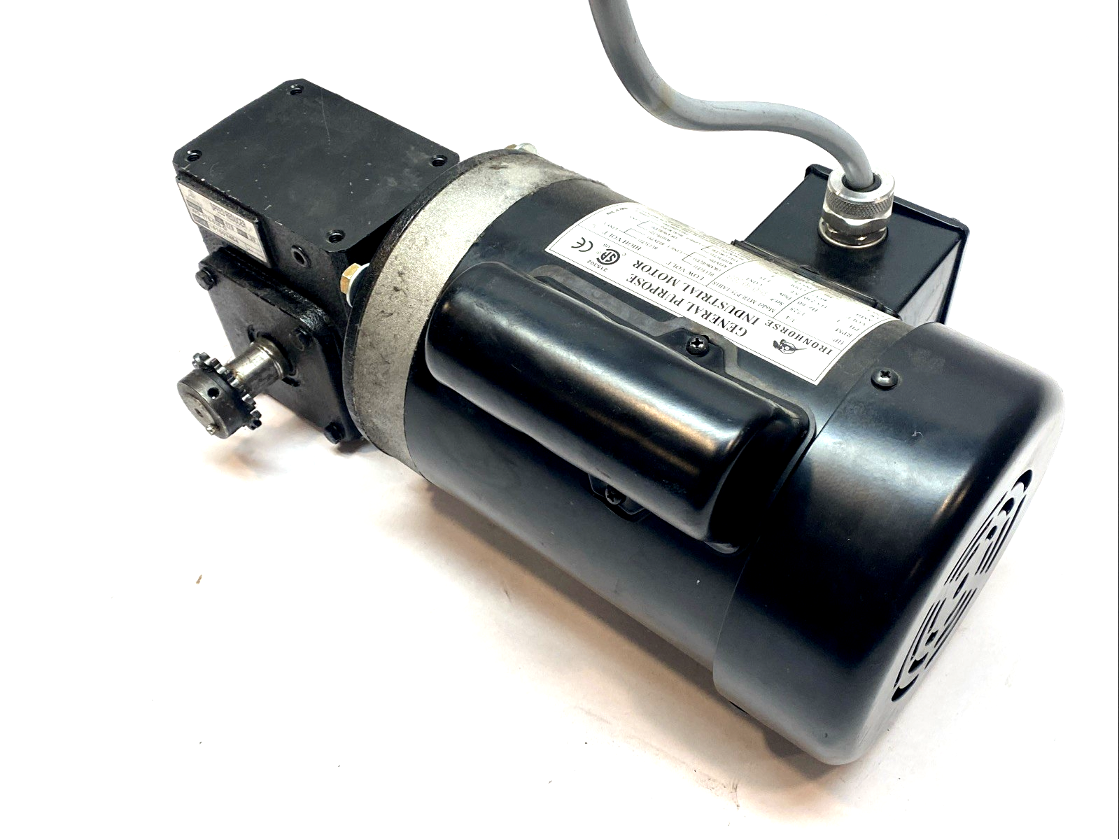 MTR-P75-1AB18 | IronHorse Motor 3/4HP w/ WG-175-020-D Worm Gearbox 20:1 - Used - Maverick Industrial Sales