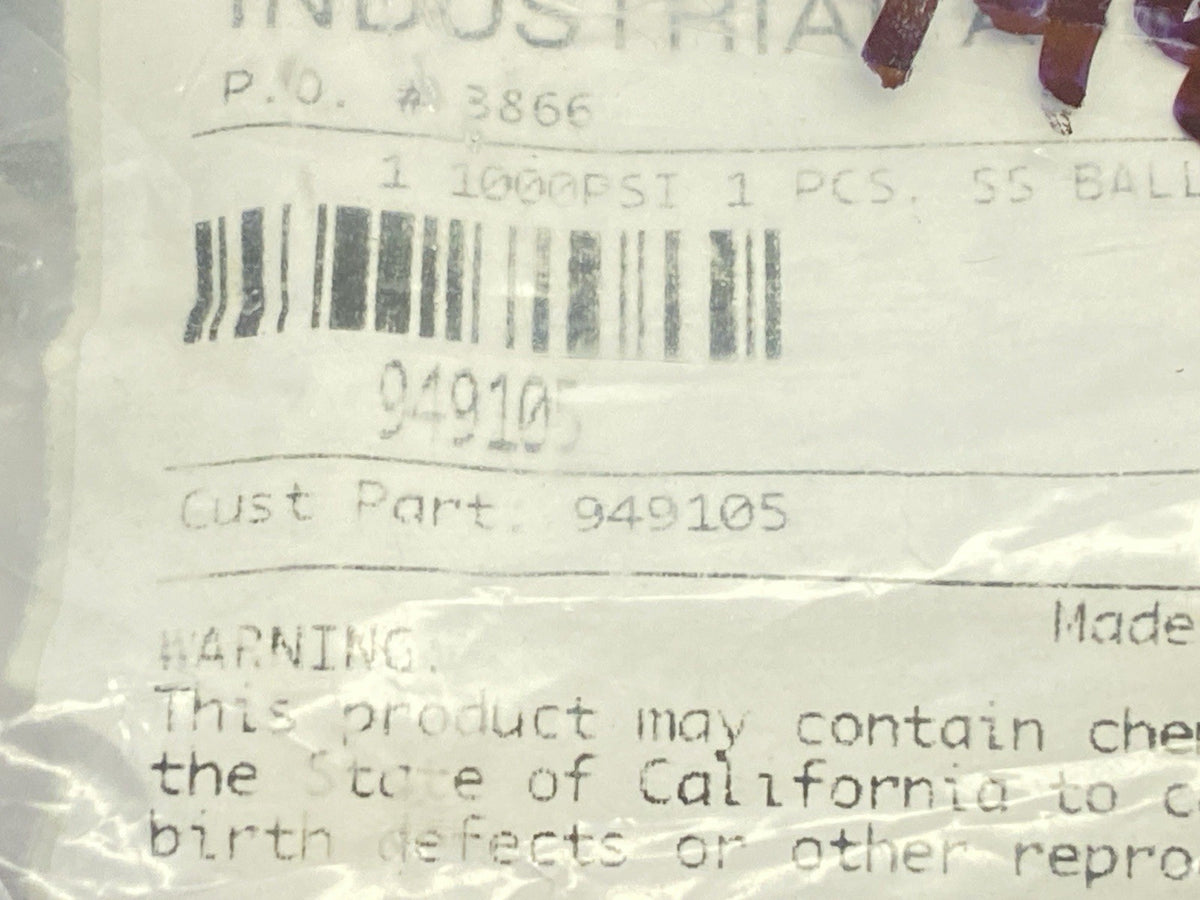 949105 | Midland Industries 1-Piece Ball Valve 1" FPT x FPT 1000psi - New – Open box - Maverick Industrial Sales