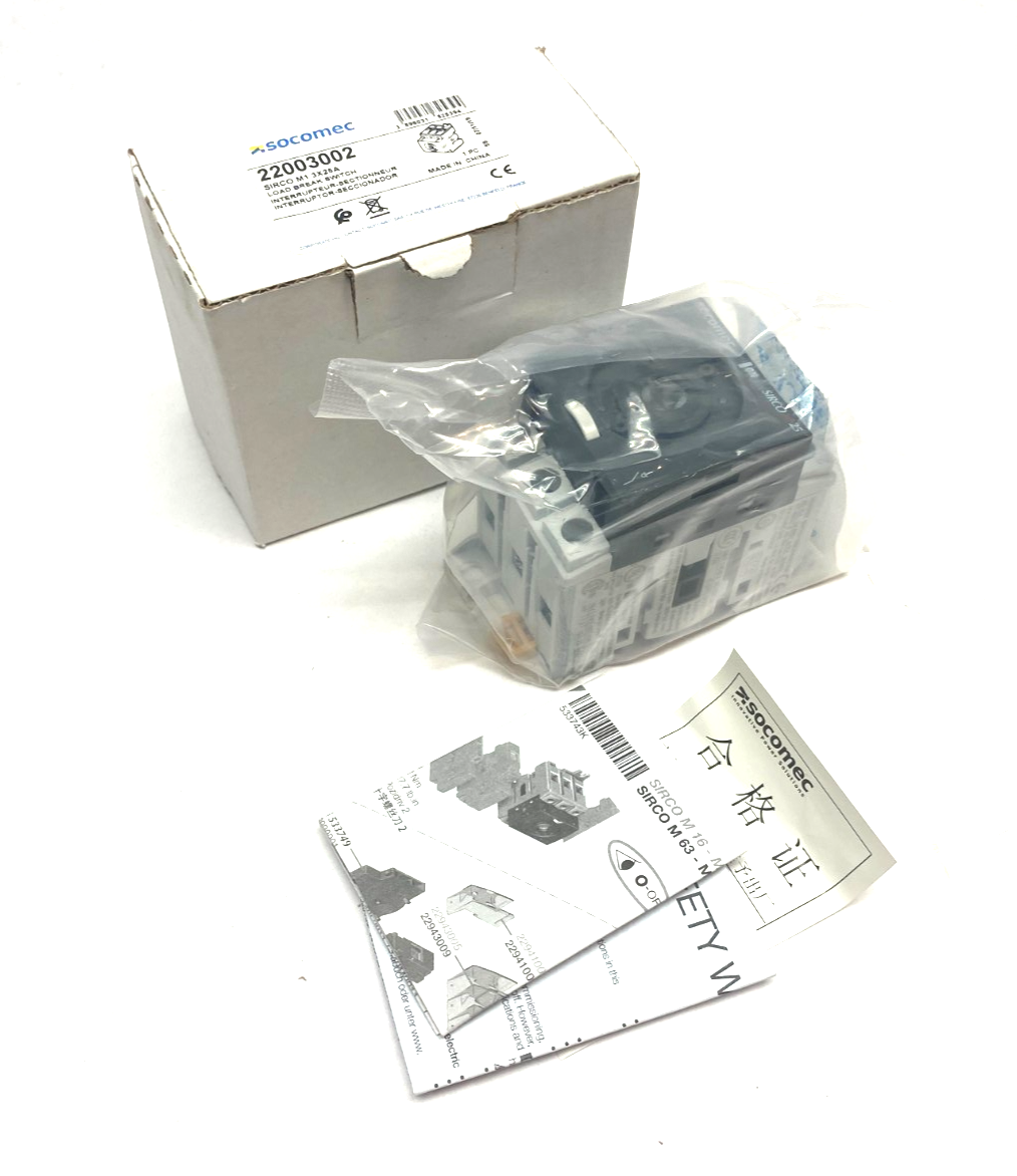 Socomec 22003002 SIRCO M1 3X25A Load Break Switch - Maverick Industrial Sales