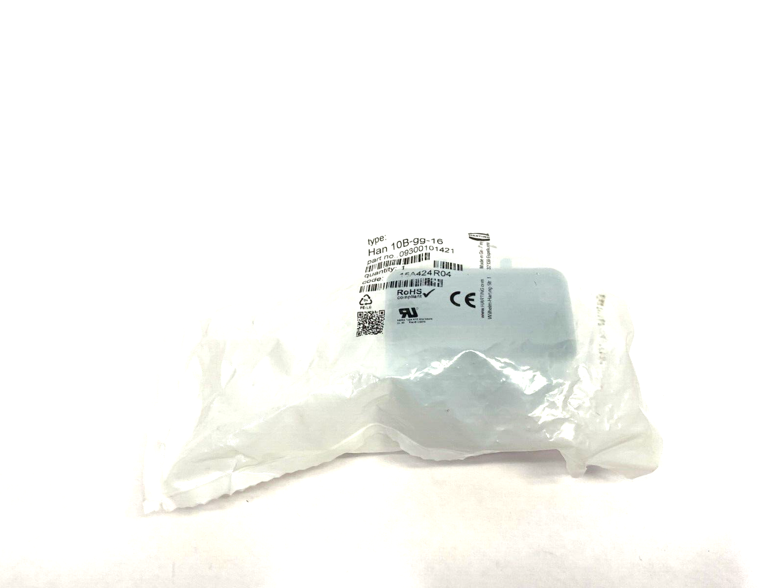 Harting 09300101421 Heavy Duty Power Connector Hood HAN 10B PG16 TOP ENT - Maverick Industrial Sales