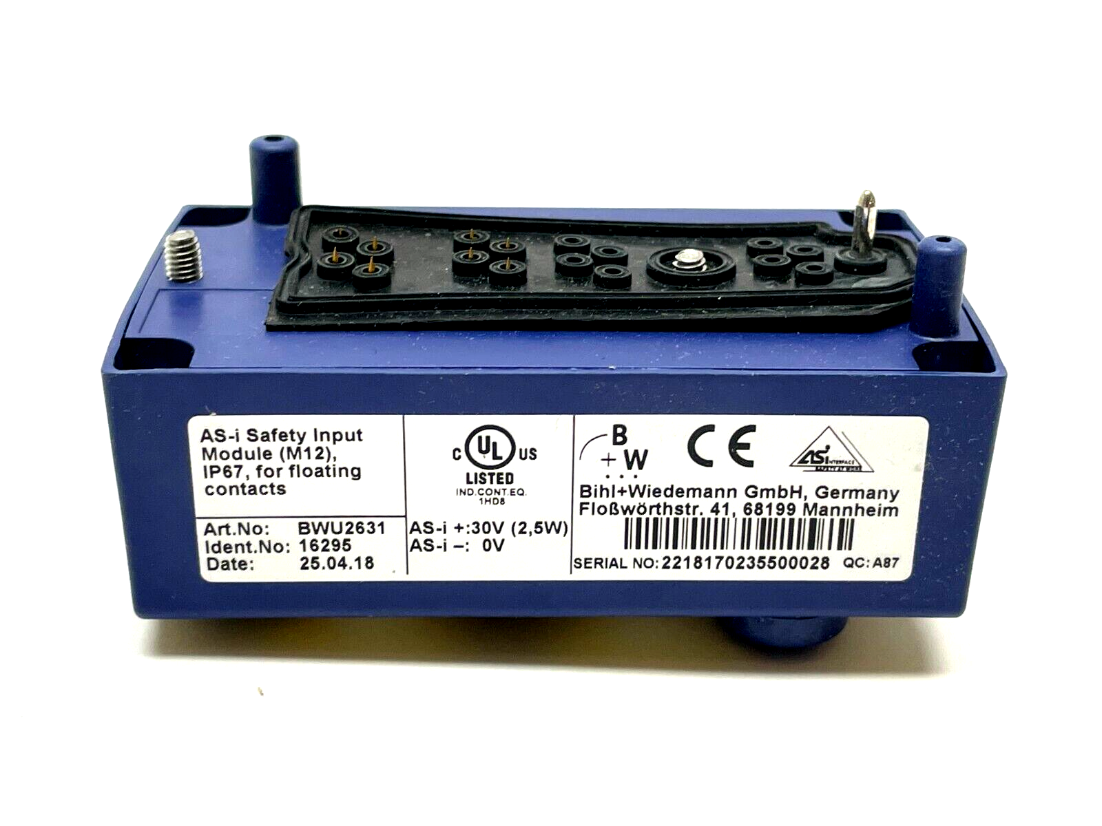 Bihl+Wiedemann BWU2631 Safety Input Module 16295 - Maverick Industrial Sales
