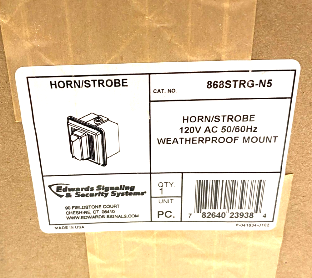 Edwards Signaling 868STRG-N5 Weatherproof Xenon Beacon Horn/Strobe 120VAC - Maverick Industrial Sales
