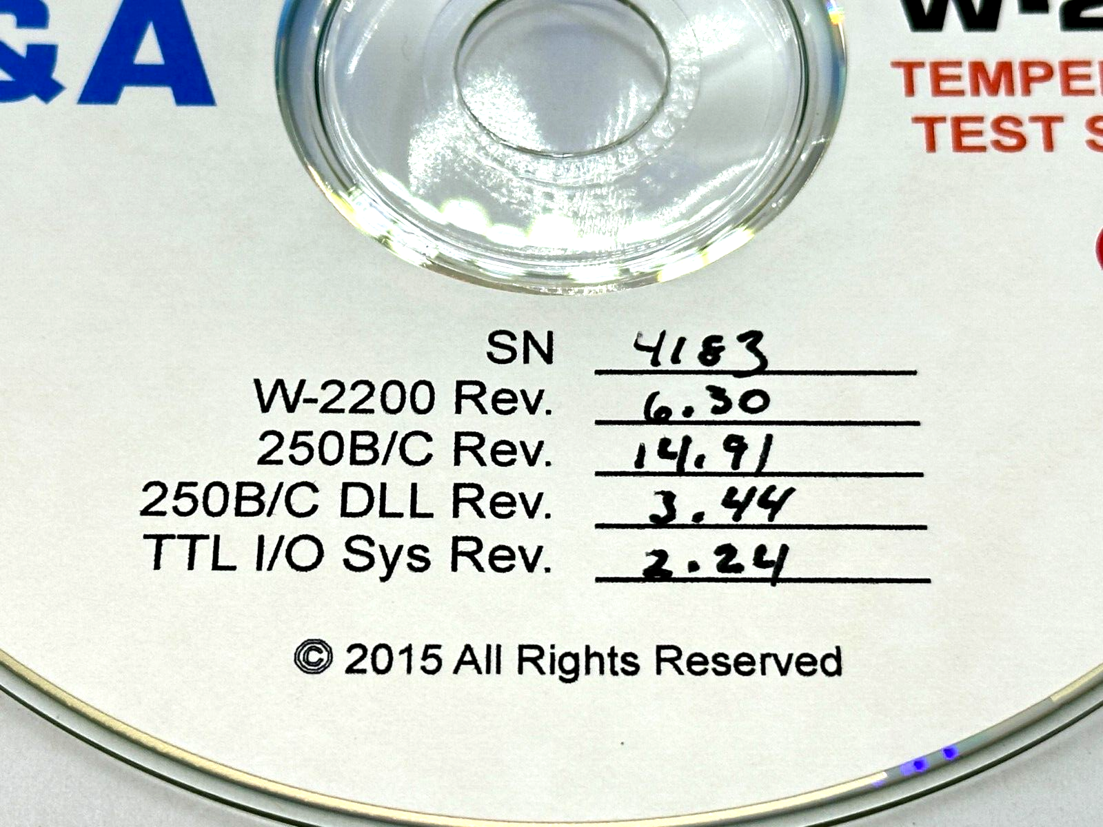 S&A W-2200 Temperature Test System Software - Maverick Industrial Sales