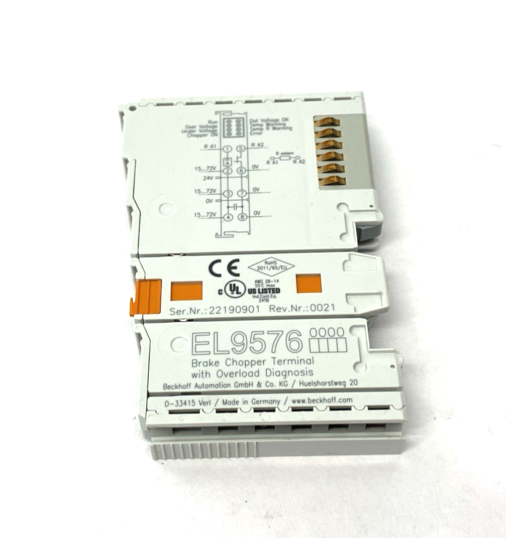 Beckhoff EL9576 EtherCAT Terminal, Brake Chopper, with Overload Diagnosis - Maverick Industrial Sales