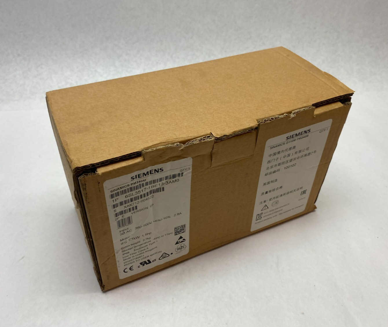 Siemens 6SL3517-1BE13-3AM0 SINAMICS PM240M Power Module G110M - Maverick Industrial Sales