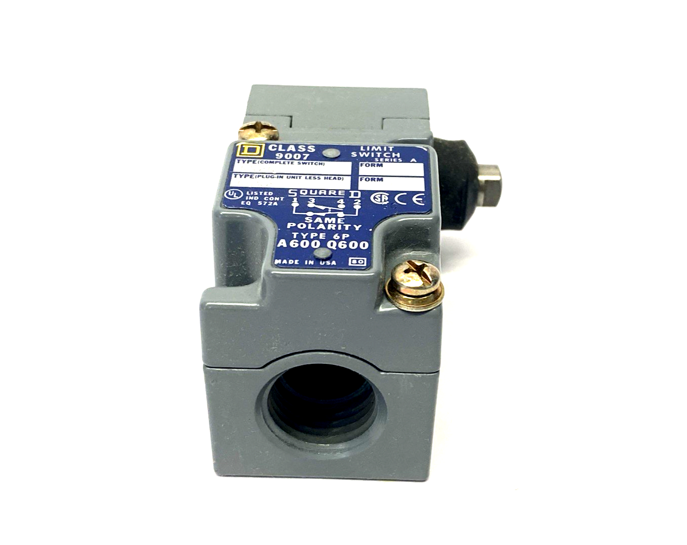 9007 C52G | Square D Type 6P A600 Q600 Snap Action Limit Switch 600V 10A - New - Maverick Industrial Sales