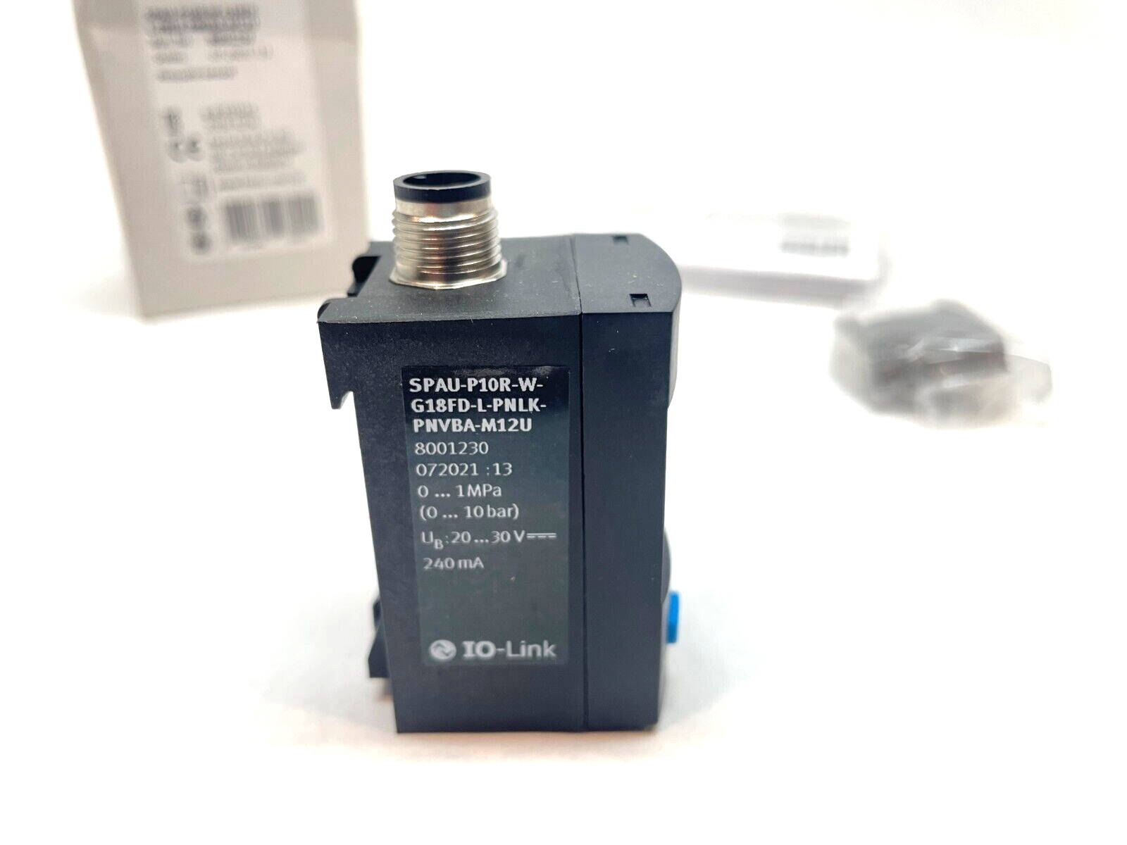 8001230 | Festo SPAU-P10R-W-G18FD-L-PNLK-PNVBA-M12U Pressure Sensor, IO-Link, - New - Maverick Industrial Sales