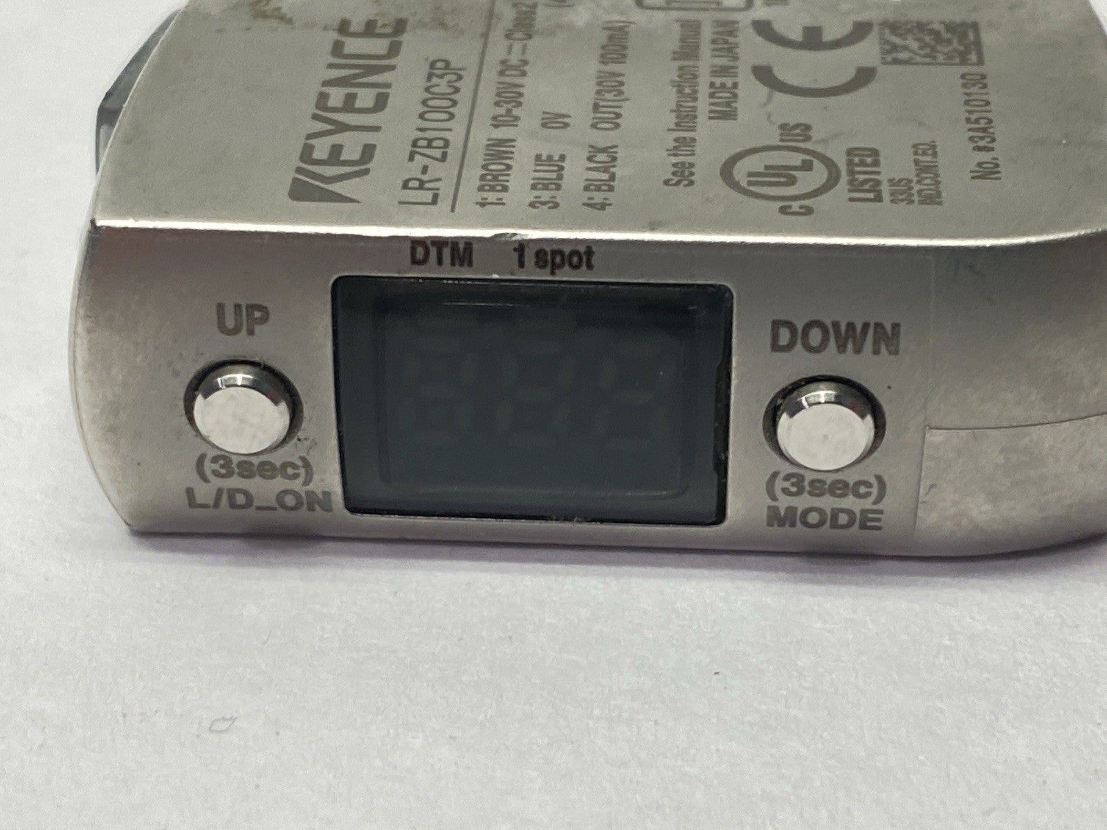Keyence LR-ZB100C3P Self-Contained CMOS Laser Sensor Rectangular M8 Connector - Maverick Industrial Sales