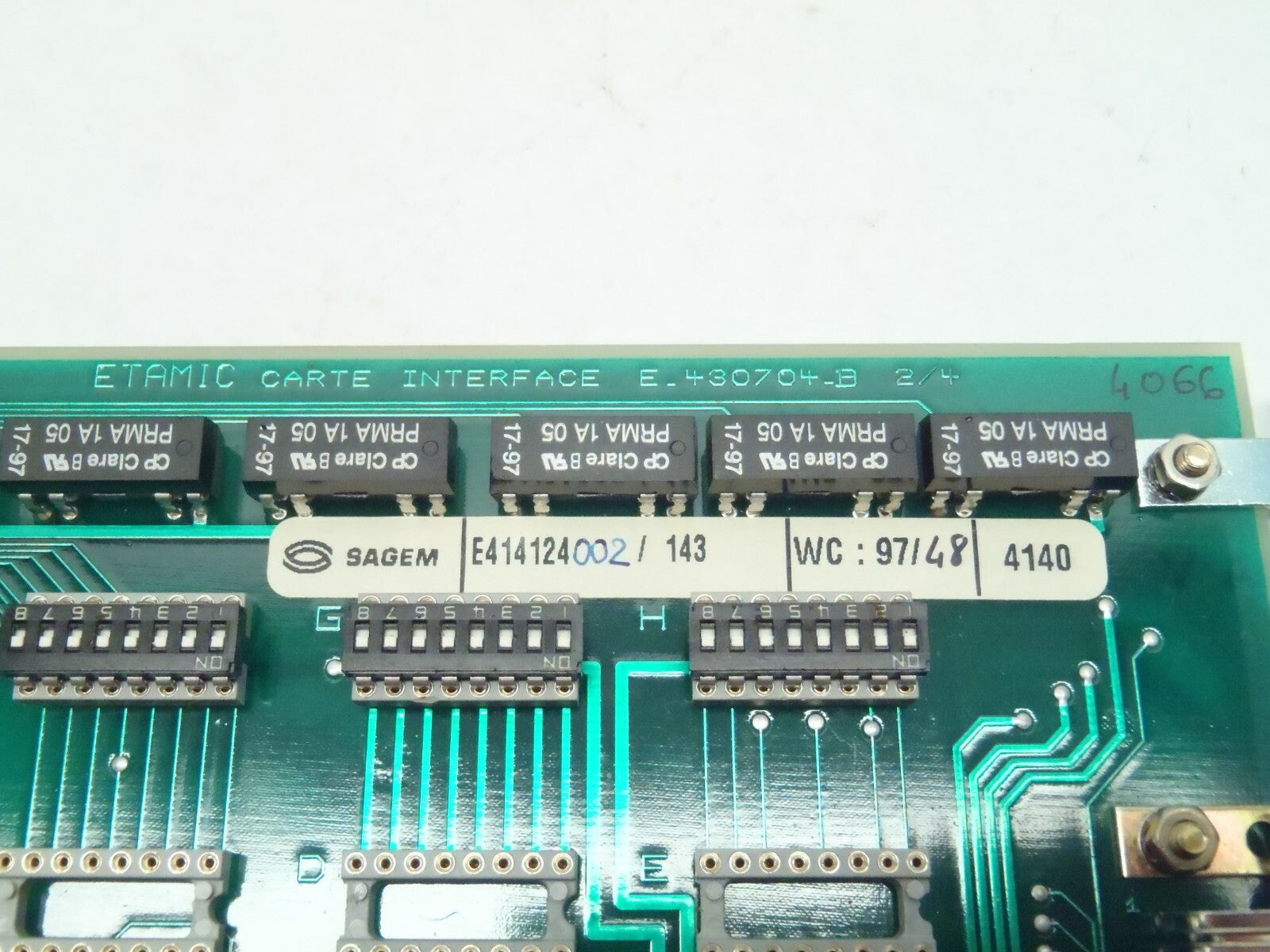 Etamic Movomatic E414124002/143 Interface Card CMZ 200 Sagem E-430704-B 2/4 4066 - Maverick Industrial Sales