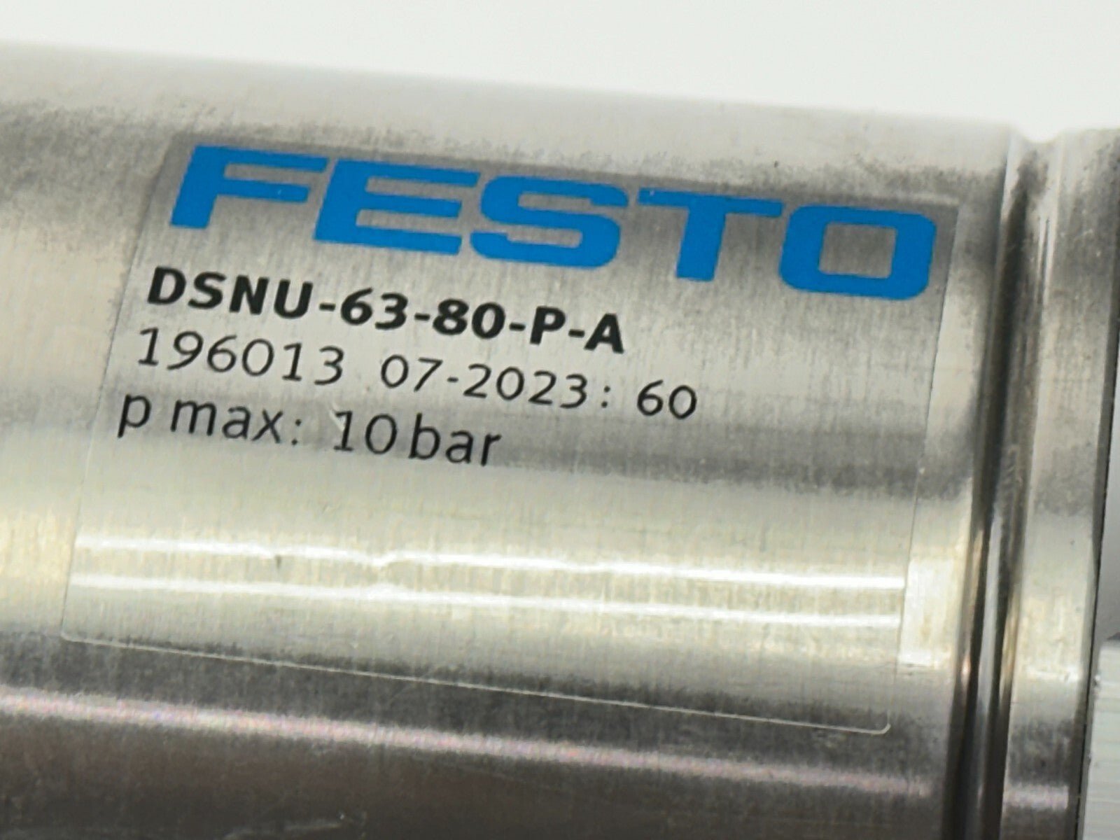 Festo DSNU-63-80-P-A Round-Body Cylinder 63mm Bore, 80mm Stroke 196013 - Maverick Industrial Sales