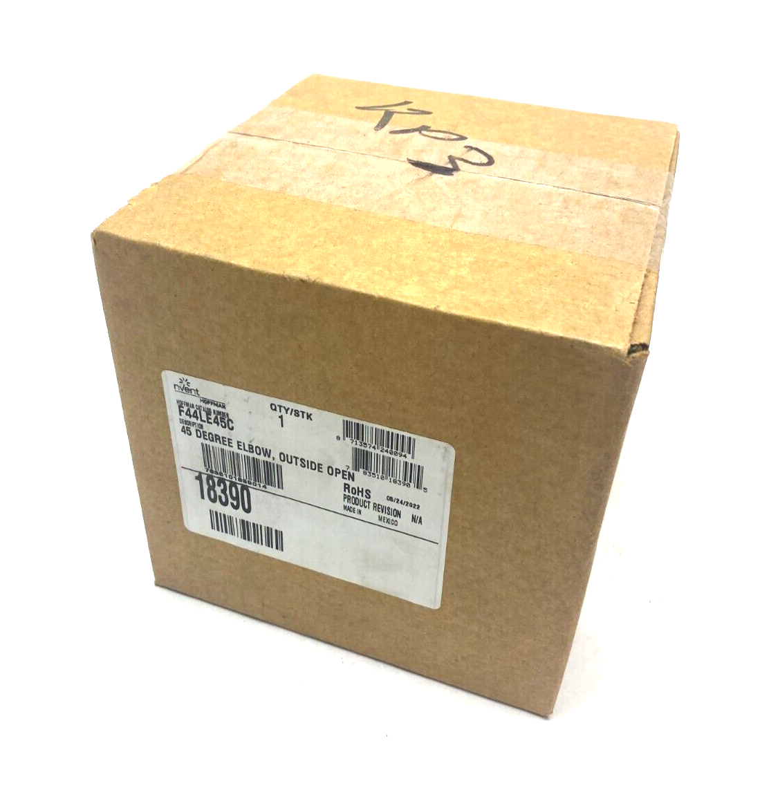Hoffman F44LE45C nVent 45-Degree Elbow Feed-Through Wireway Outside Open - Maverick Industrial Sales