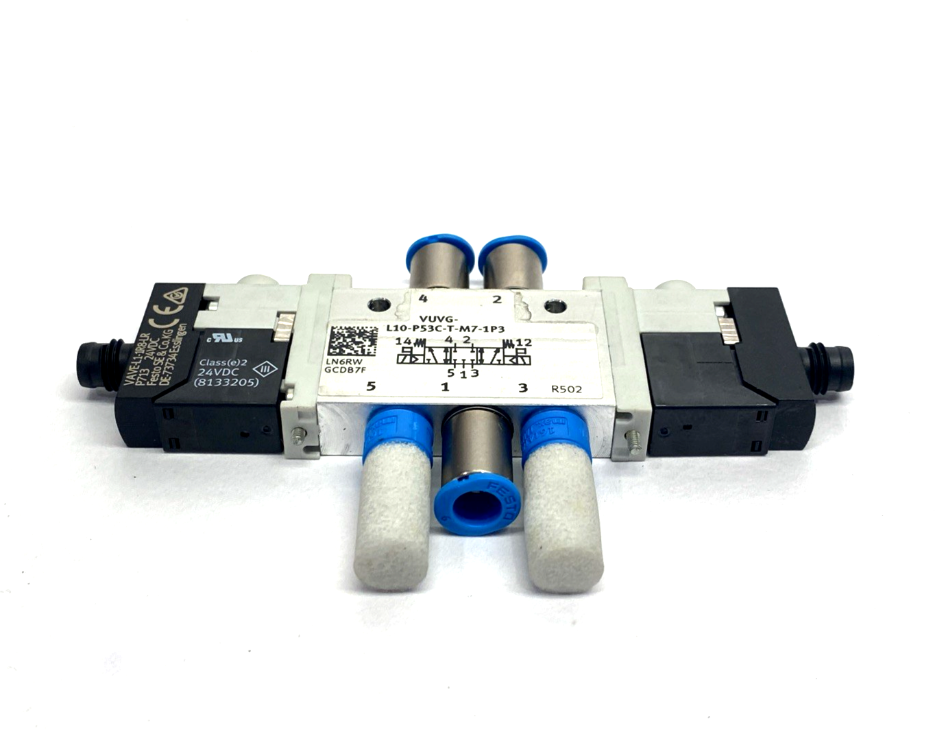 Festo VUVG-L10-P53C-T-M7-1P3 Air Solenoid Valve, 5/3, Closed 566476 - Maverick Industrial Sales