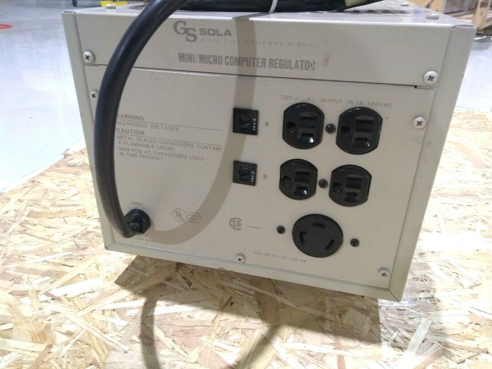 GS Sola 63-13-220-06 MCR 2000 Portable Regulator 2000VA Voltage In/Out 120V - Maverick Industrial Sales