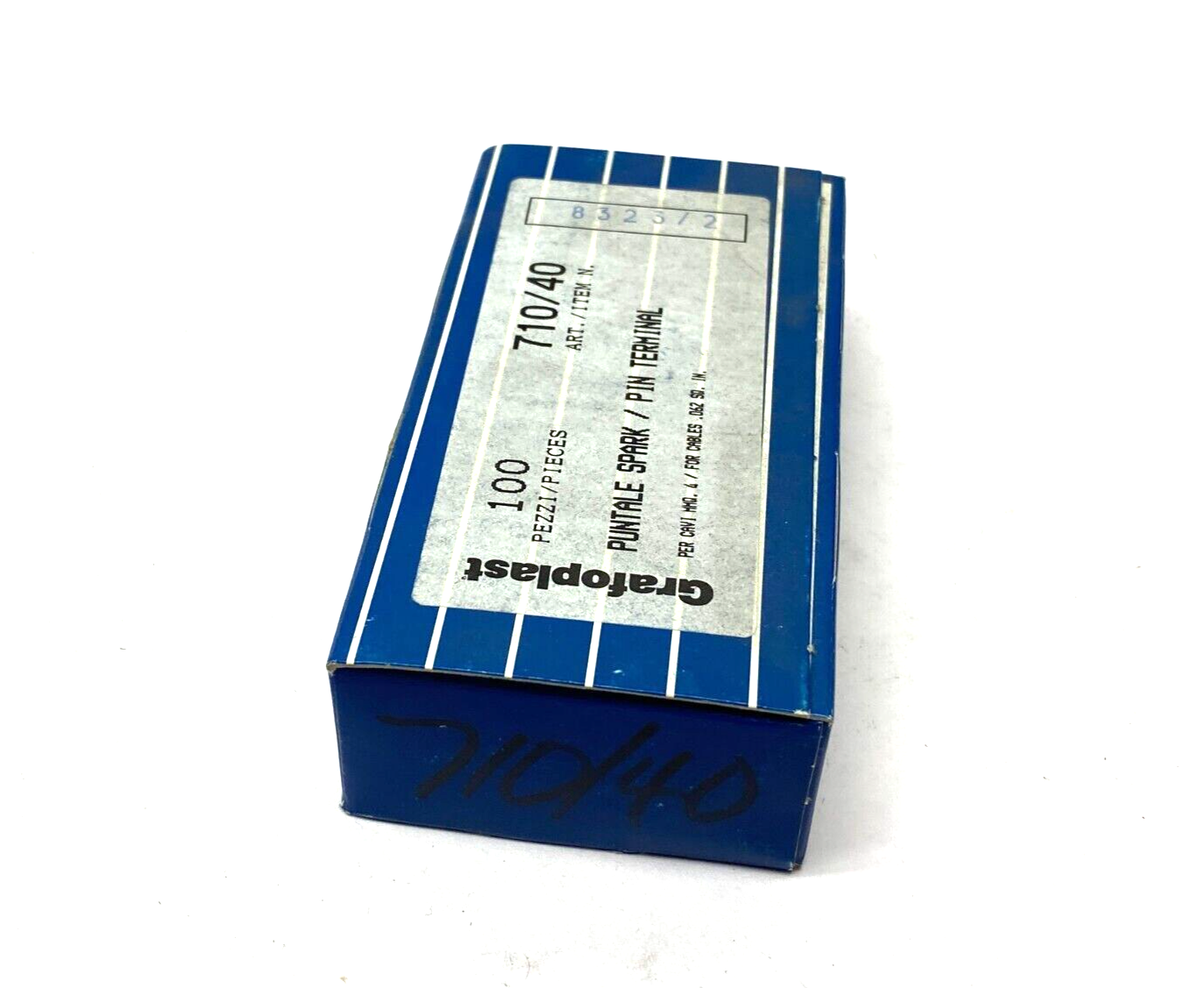 Grafoplast 710/40 12mm Spark Crimp-On Pins for Cable O.D. 4mm BOX OF 100 - Maverick Industrial Sales