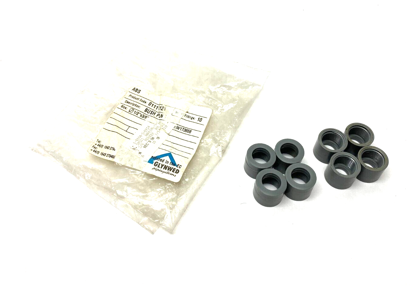 ABS Durapipe 01111121 Reducer Bushing Fem Thread to Socket 1/2" x 3/8" PKG OF 8 - Maverick Industrial Sales
