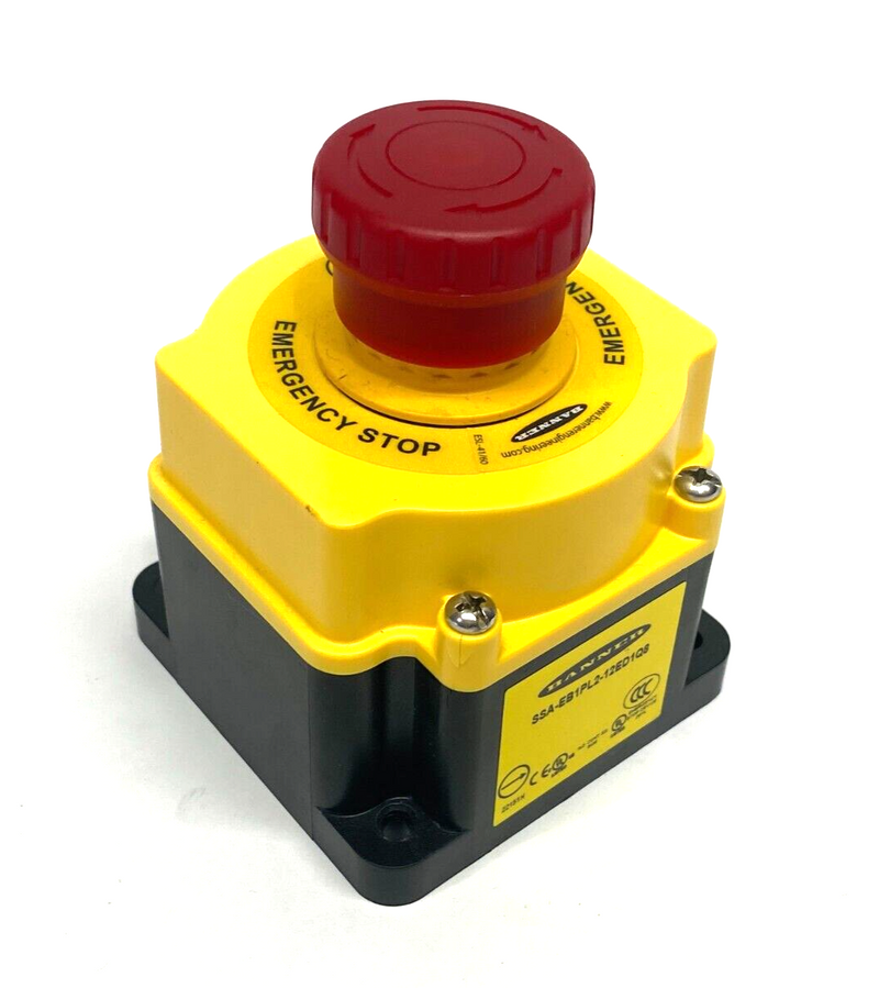 Banner SSA-EB1PL2-12ED1Q8 Flush-Mount Emergency Stop Push Button 40mm 18694 - Maverick Industrial Sales