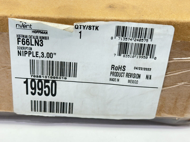 Hoffman F66LN3 Nipple Lay-in Hinged-Cover Gray 6" x 6" x 3" 19950 - Maverick Industrial Sales