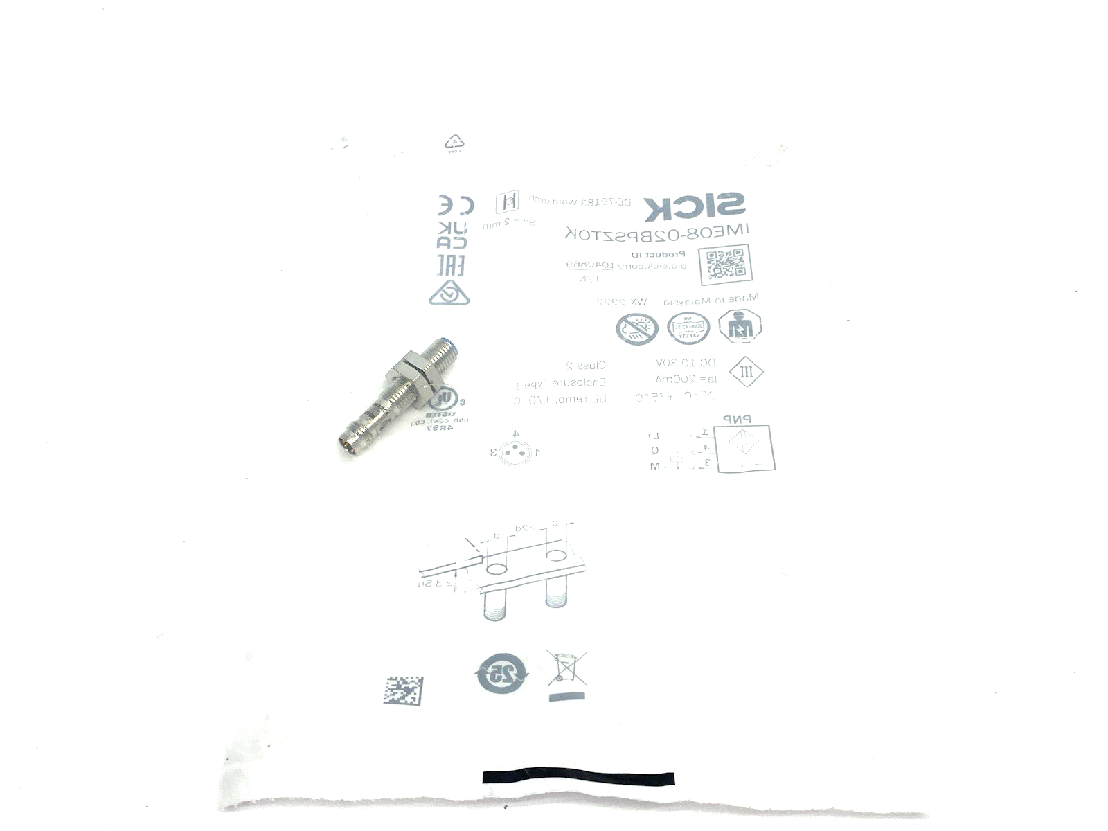 IME08-02BPSZT0K | Sick Metric Inductive Proximity Sensor Sn=2mm 1040869 - New - Maverick Industrial Sales