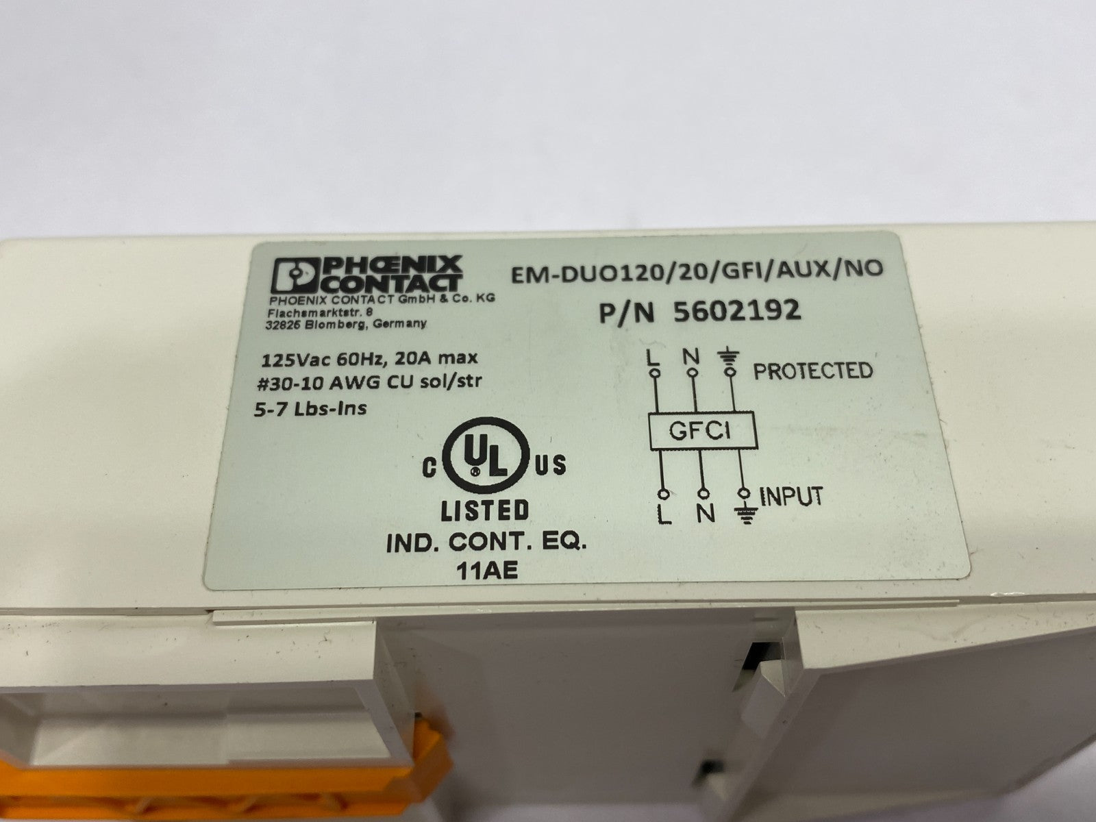 Phoenix Contact EM-DUO120/20/GFI/AUX/NO Socket Receptacle 5602192 - Maverick Industrial Sales