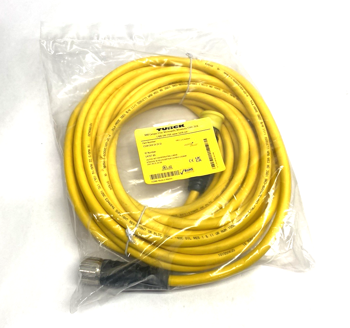 CSSM CKM 19-19-10 | Turck multifast Double Ended Connection Cordset U4707-89 - New - Maverick Industrial Sales