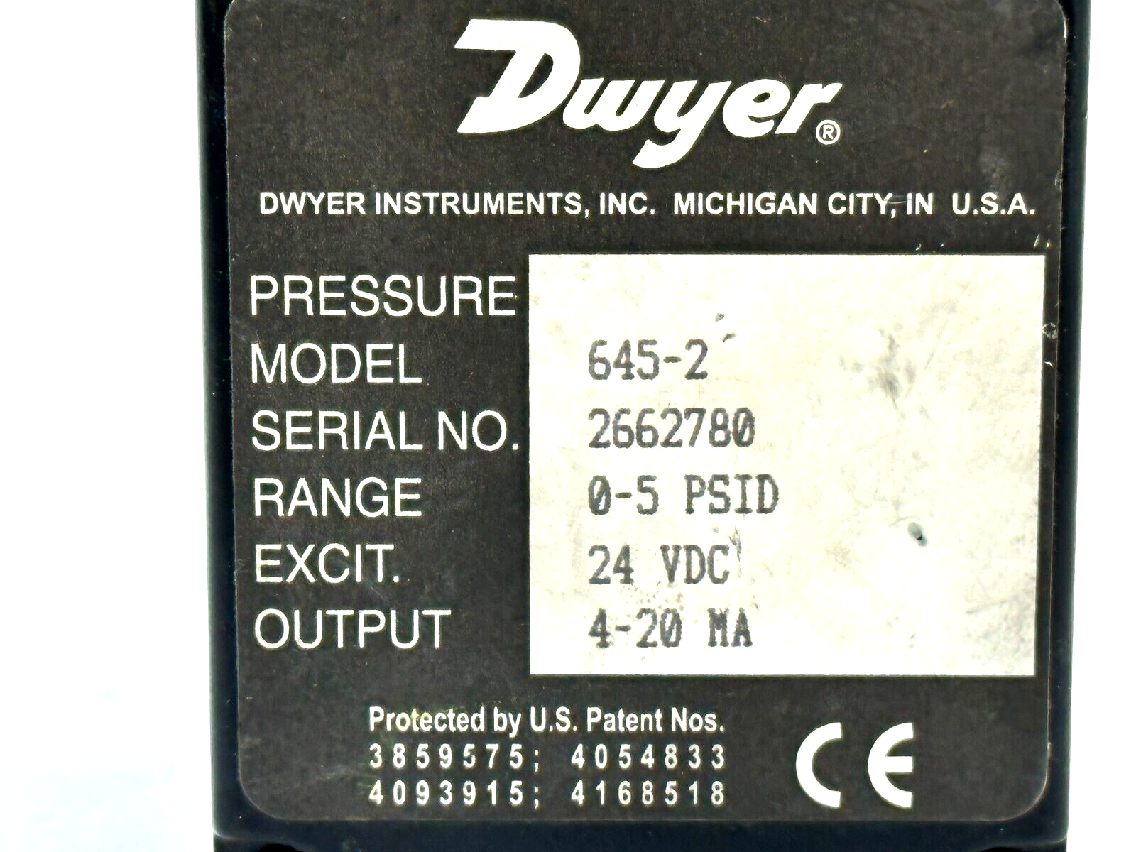 Dwyer 645-2 Wet/Wet Differential Pressure Transmitter 0-5 PSID 4-20MA 24VDC - Maverick Industrial Sales