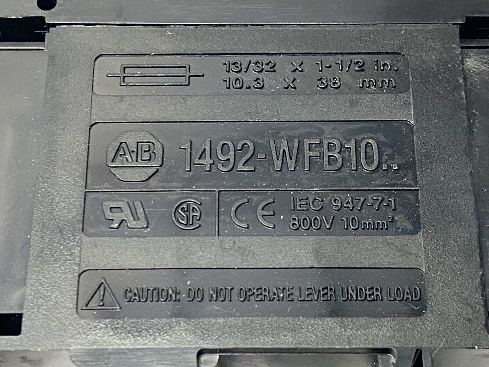 Allen Bradley 1492-WFB10 Fuse Holder Terminal Block 800V LOT OF 3 - Maverick Industrial Sales
