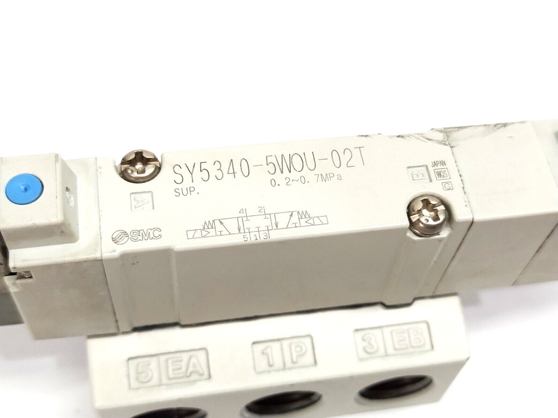 SMC SY5340-5WOU-02T Base Mount Double 3 Position 5 Port Solenoid Valve 1/4" NPT - Maverick Industrial Sales