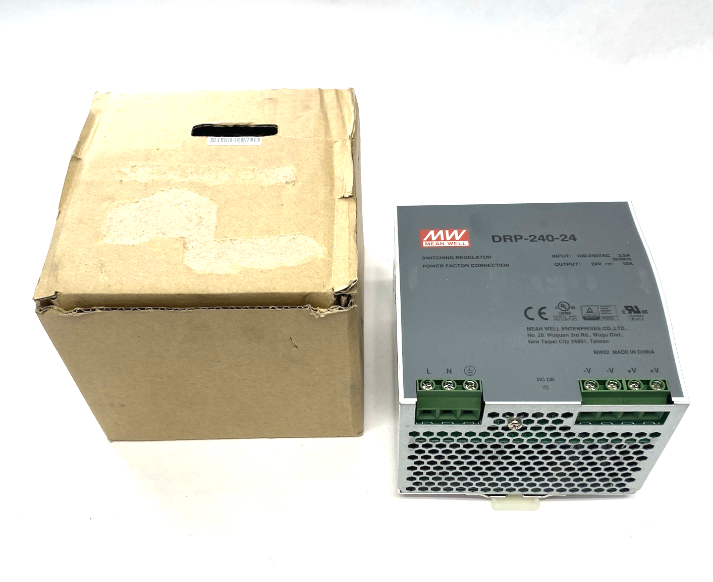 Meanwell DRP-240-24 AC/DC Switching Power Supply, DIN Rail - Maverick Industrial Sales