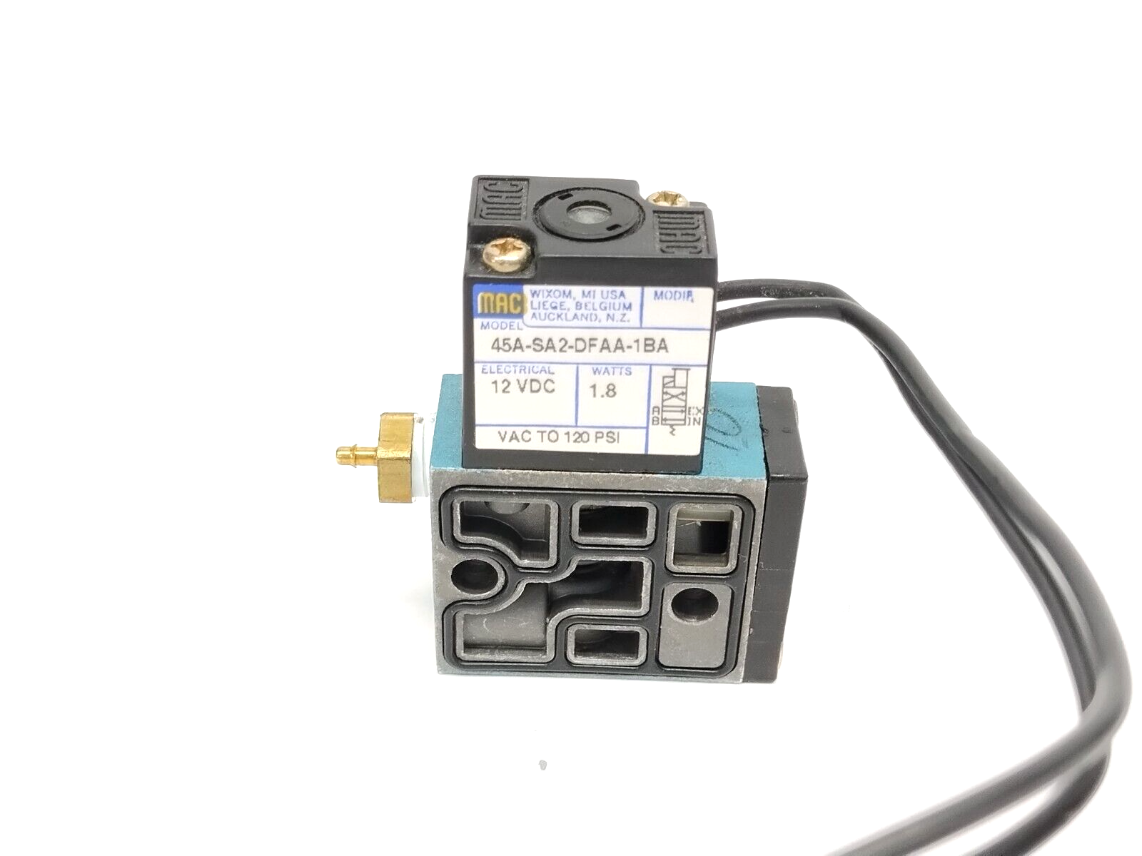 MAC Valves 45A-SA2-DFAA-1BA Solenoid Valve 1/8" NPT 12VDC 1.8W - Maverick Industrial Sales